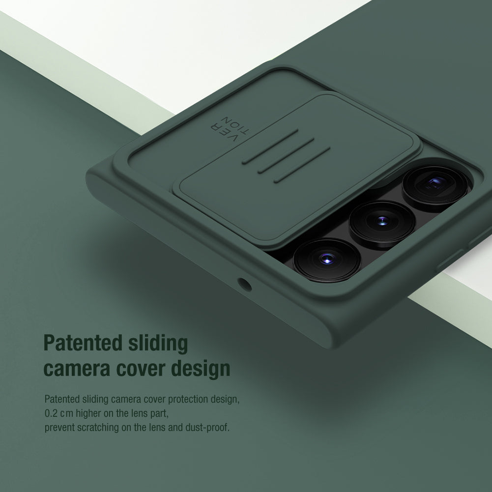 NILLKIN For Samsung Galaxy S23 Ultra Hard PC Soft Silicone Case Anti-scratch Phone Cover with Slide Camera Protector