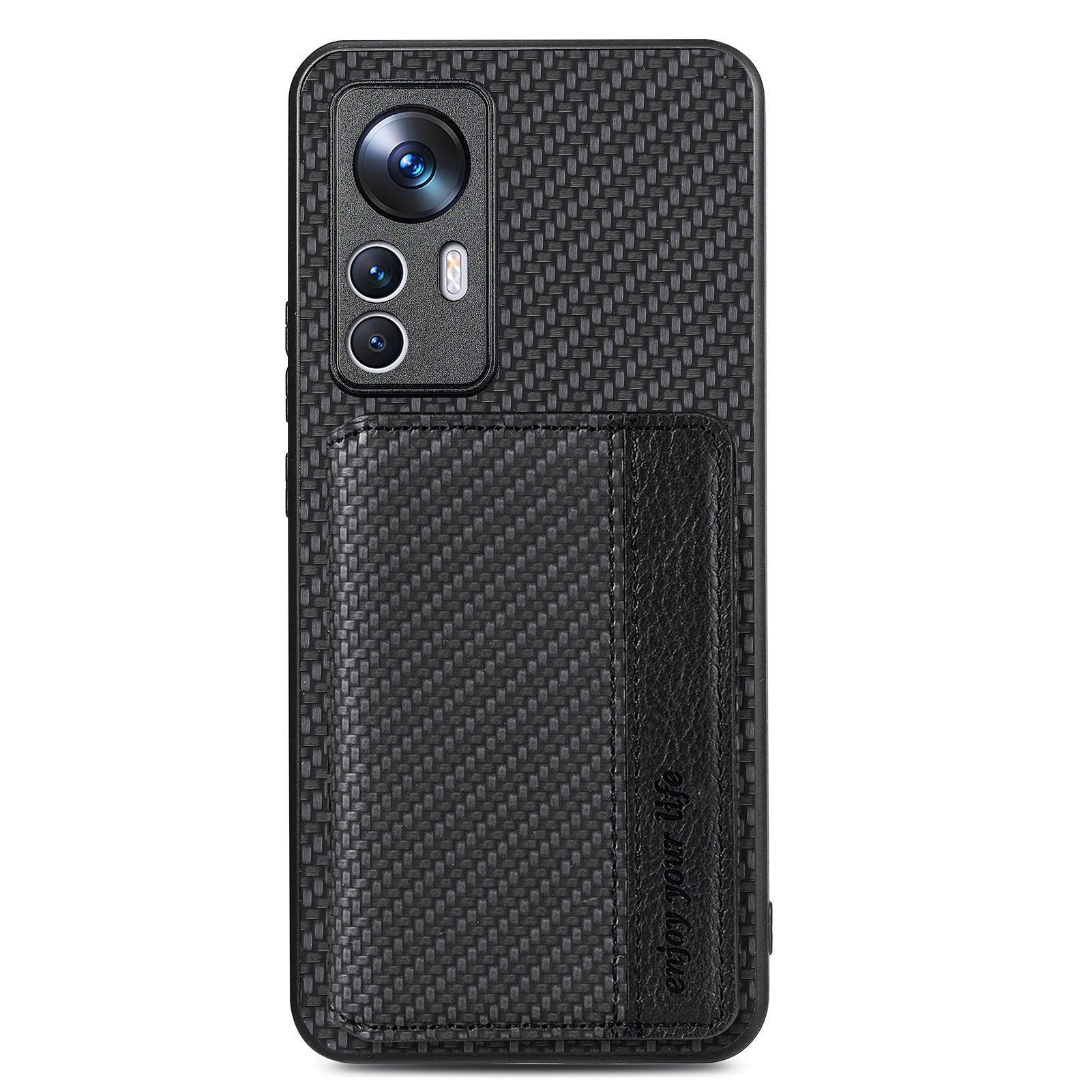 Magnetic Anti-fall Phone Cover For Xiaomi 12T 5G Redmi K50 Ultra 5G PU Leather Coated PC TPU Carbon Fiber Texture Phone Case Wallet Kickstand