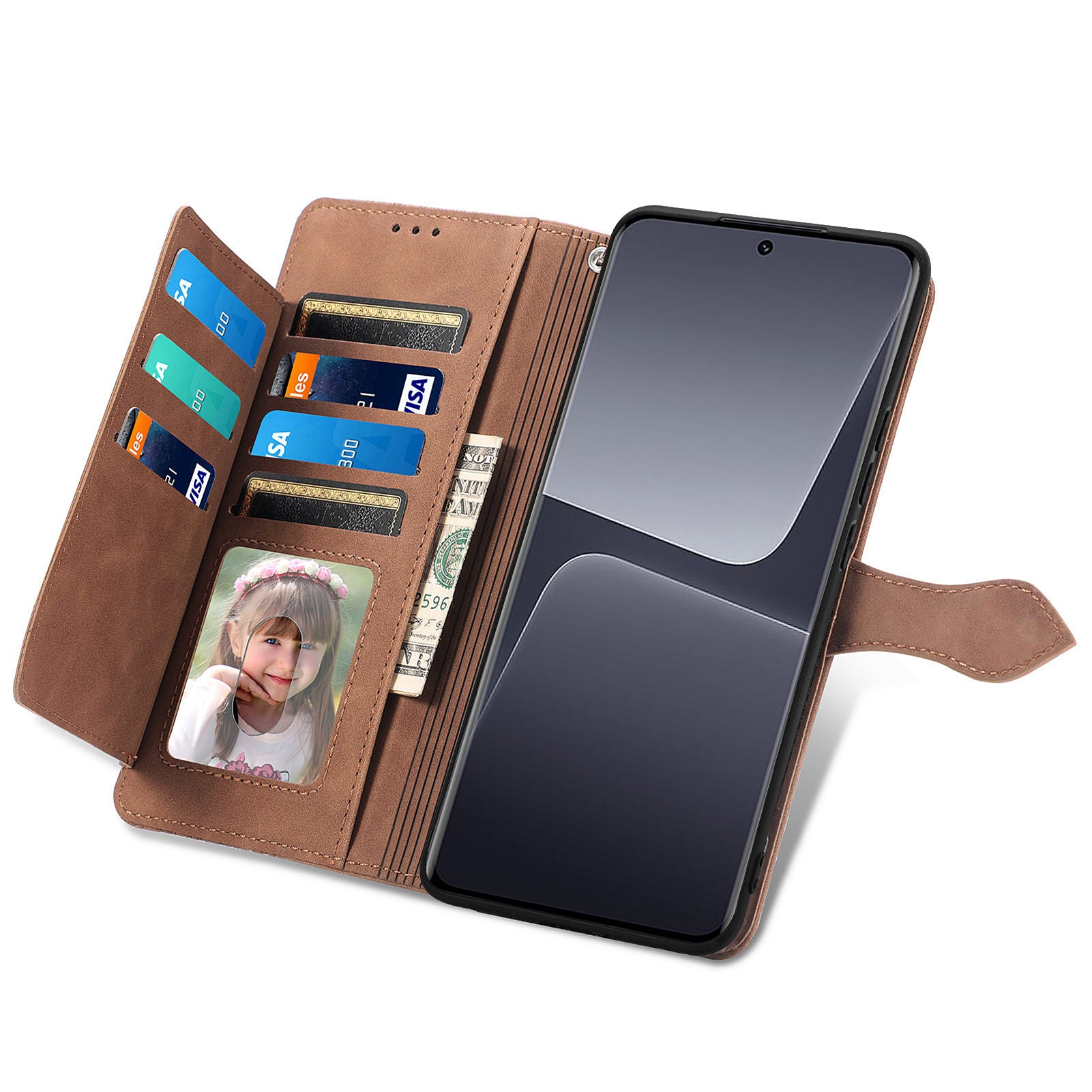 Zipper Pocket Phone Cover For Xiaomi 13 Pro 5G Flower Imprinted Pattern Stand Flip Leather Wallet Anti-scratch Phone Case