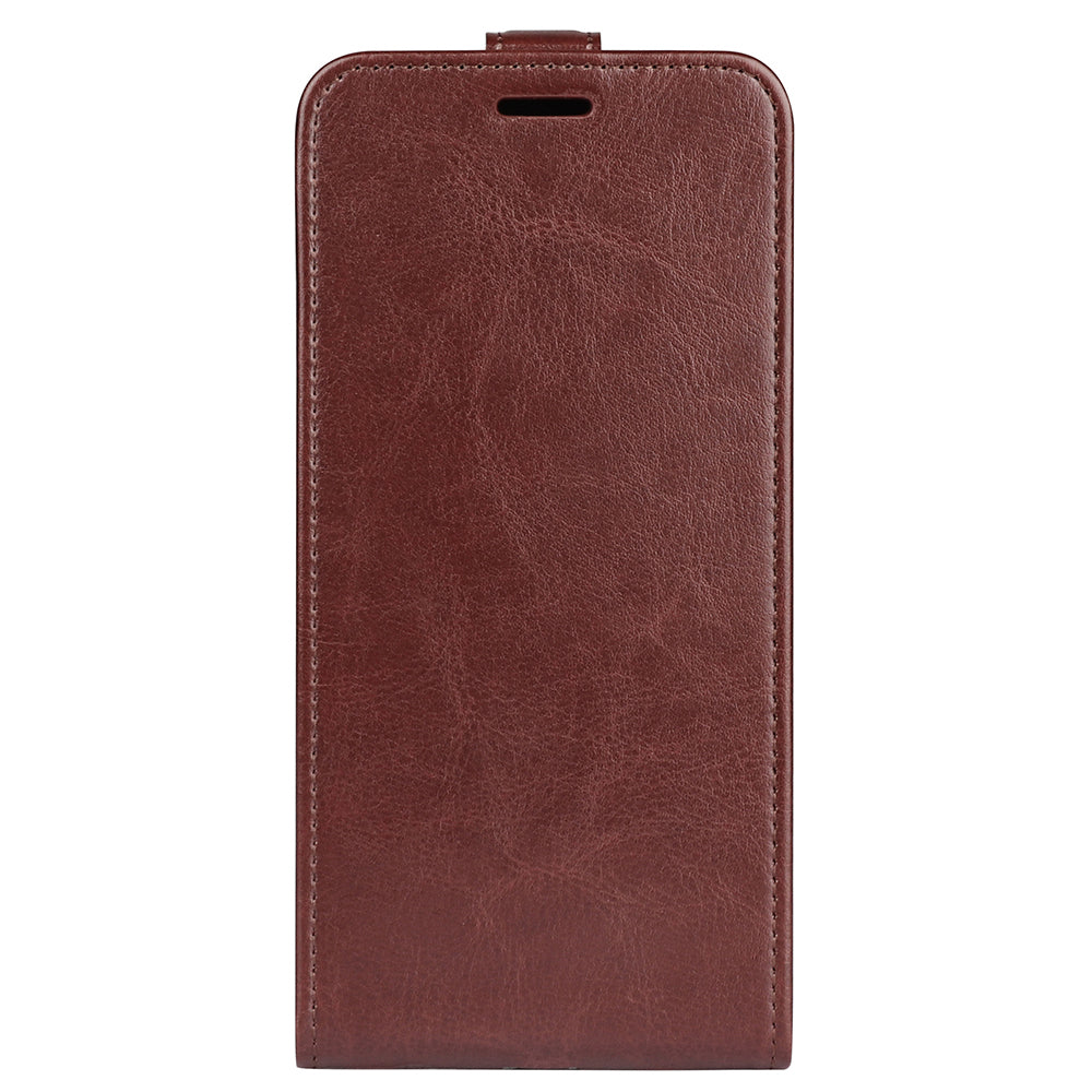 For OnePlus 11 5G Crazy Horse Texture PU Leather Anti-drop Phone Case with Card Slot Dual Magnetic Clasp Vertical Flip Phone Cover