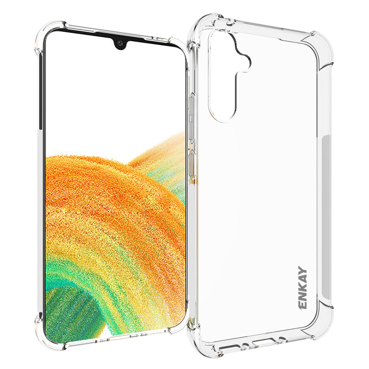 ENKAY HAT PRINCE For Samsung Galaxy A34 5G Transparent Phone Case with Anti-slip Strip Edge Clear TPU Shockproof Mobile Phone Cover