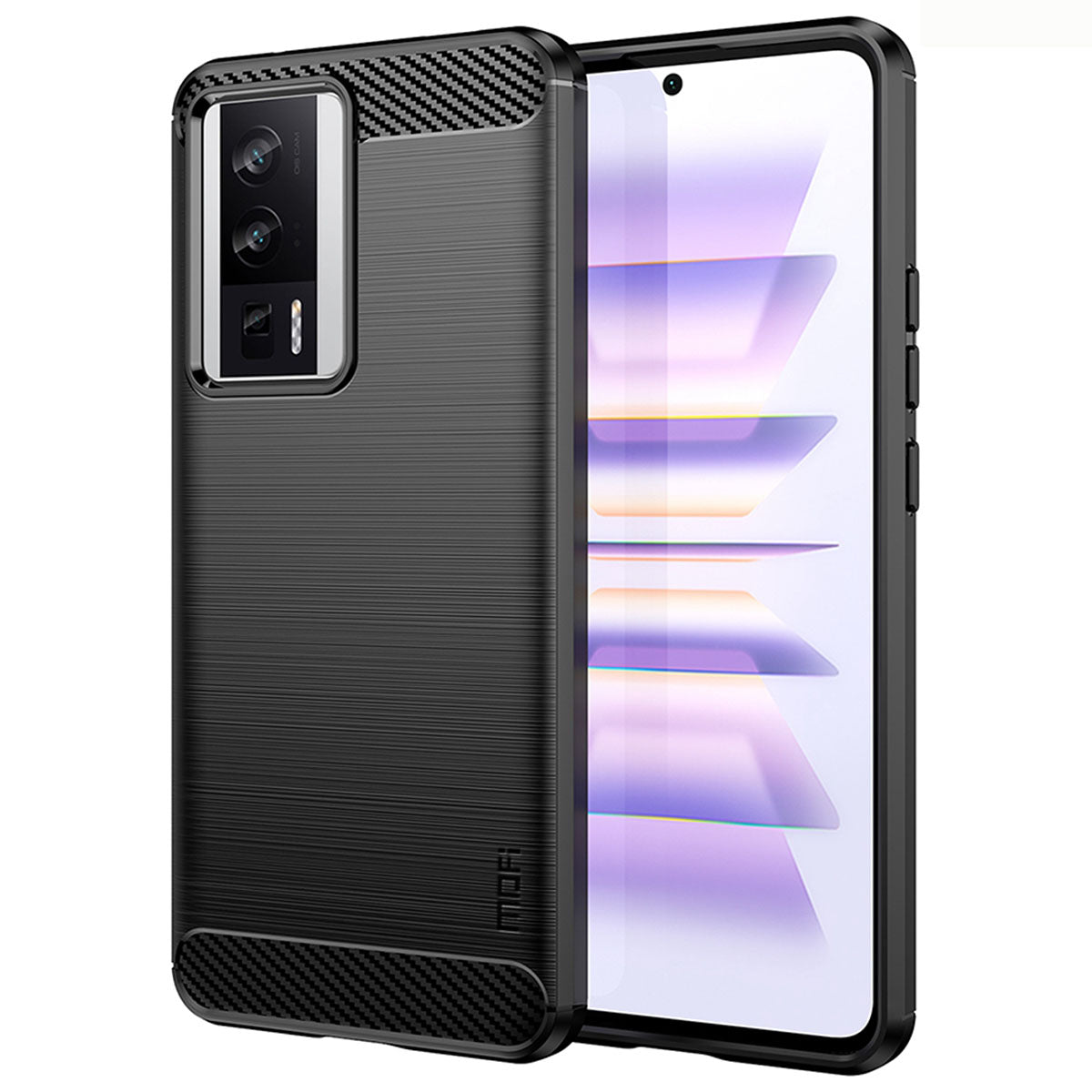 MOFI JK TPU Series-1 for Xiaomi Poco F5 Pro 5G Redmi K60 Pro 5G K60 5G Carbon Fiber Phone Case Anti-scratch Brushed TPU Back Cover