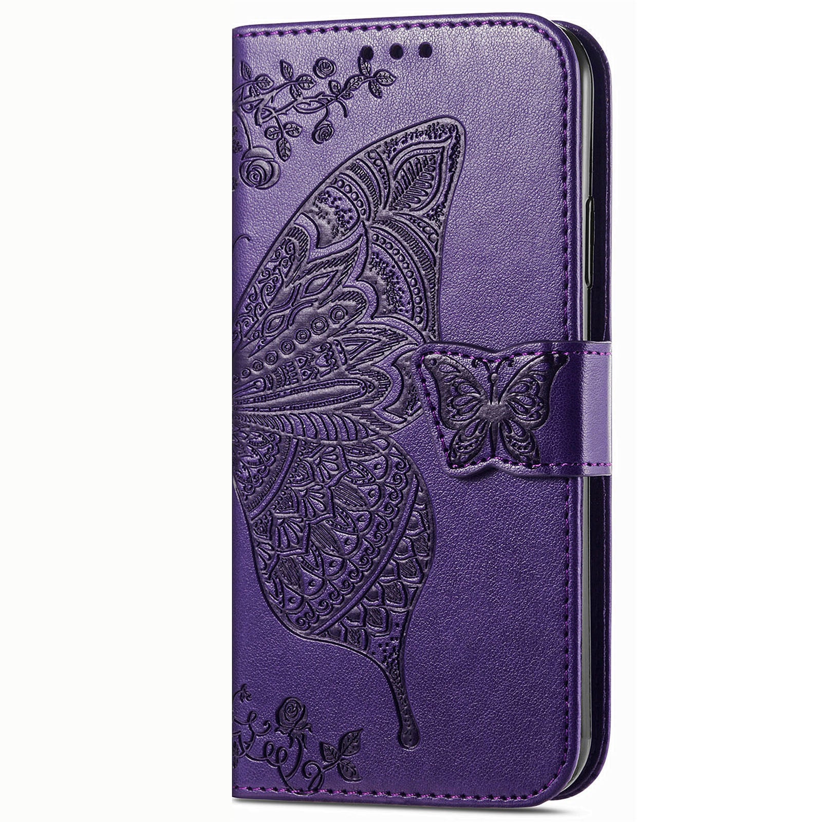 For Oppo A17 4G A17k 4G Full Protection PU Leather Phone Case Imprinted Butterfly Pattern Stand Wallet Flip Magnetic Closure Anti-scratch Phone Cover