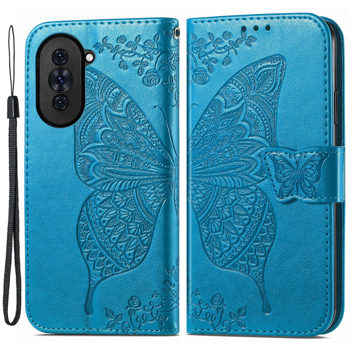 Pro Huawei nova 10 4G PU kožené pouzdro na telefon s potiskem motýlího vzoru Stojánek bez použití rukou Peněženka překlápěcí magnetický kryt na telefon