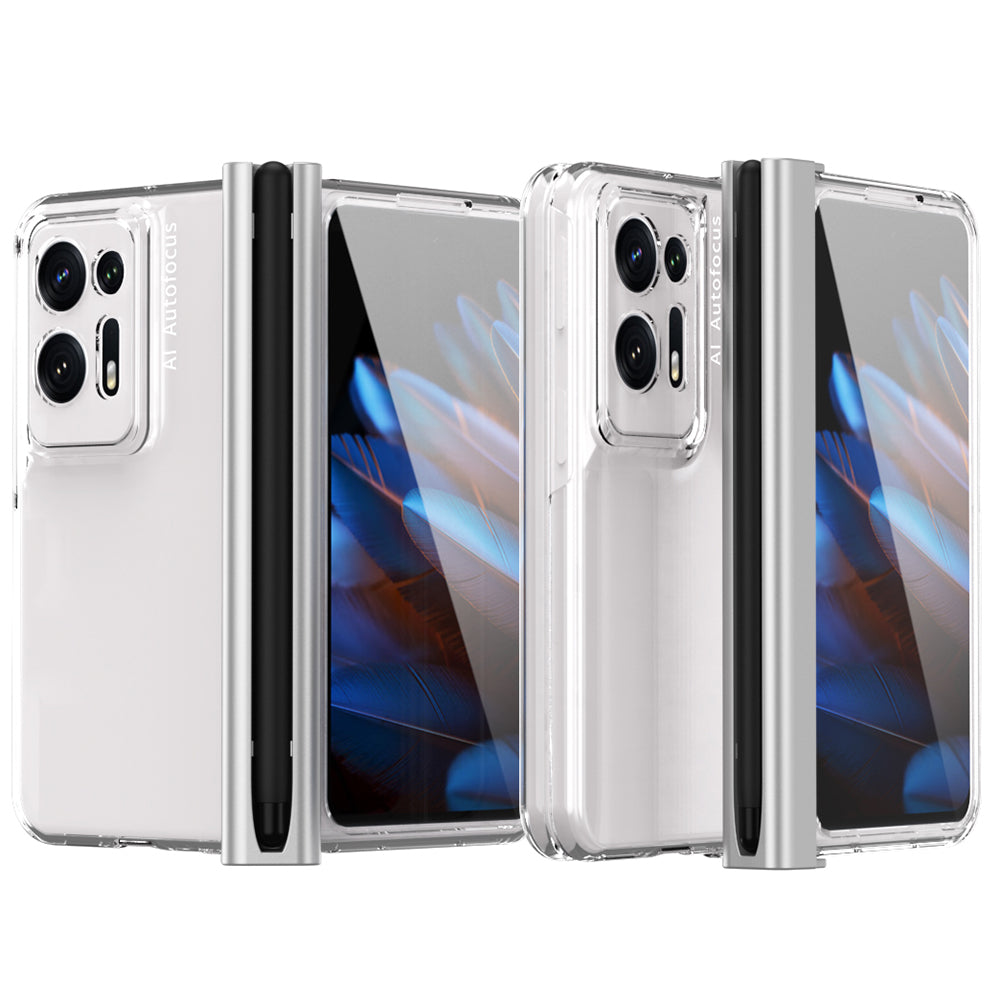 Tvrdé pouzdro na PC pro telefon Oppo Find N2 5G, kryt magnetického pantu s fólií z tvrzeného skla