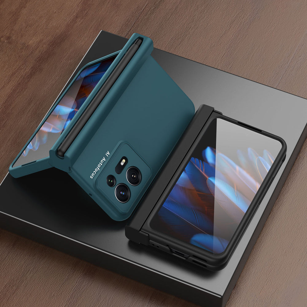 Tvrdé pouzdro na PC pro telefon Oppo Find N2 5G, kryt magnetického pantu s fólií z tvrzeného skla
