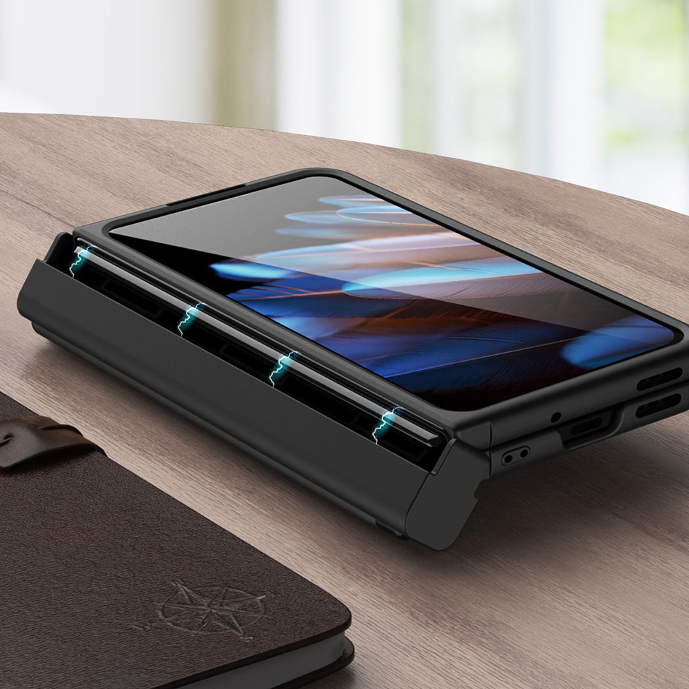 Tvrdé pouzdro na PC pro telefon Oppo Find N2 5G, kryt magnetického pantu s fólií z tvrzeného skla