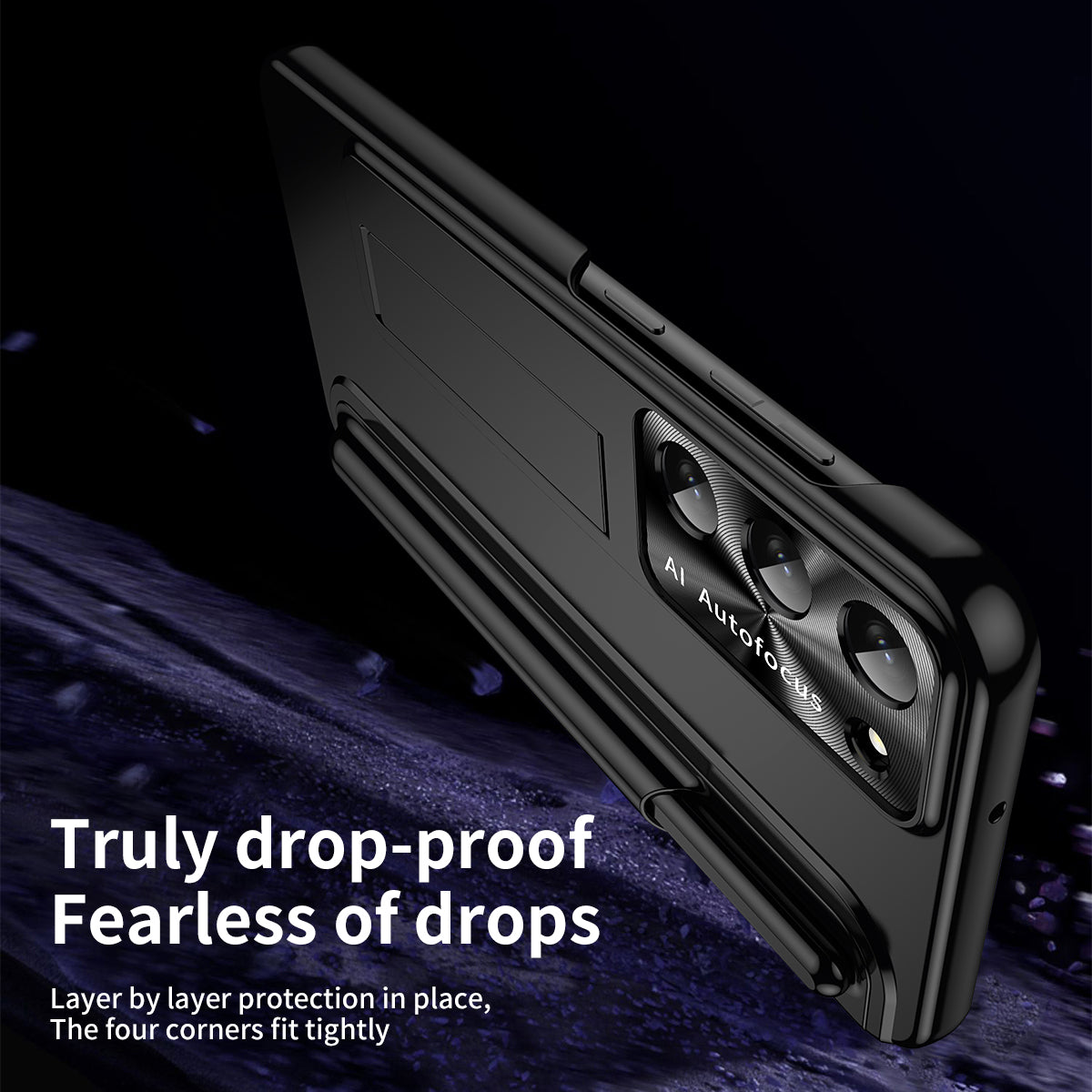 For Samsung Galaxy S23 Anti-drop PC Back Cover Kickstand Pen Slot Design Phone Protective Case with Stylus Pen