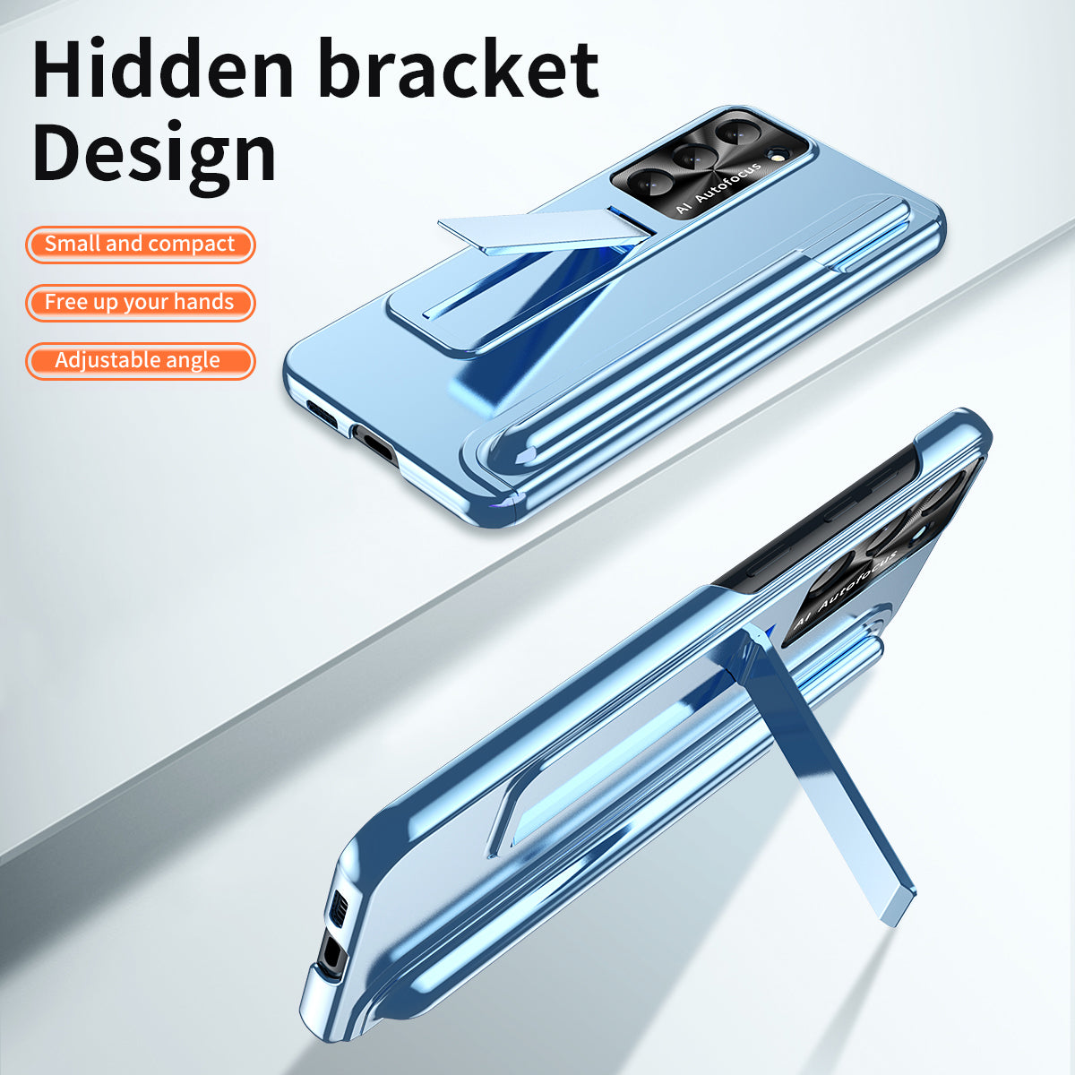 For Samsung Galaxy S23 Hidden Kickstand Pen Slot Design Protective Case PC Shockproof Phone Back Cover with Stylus Pen