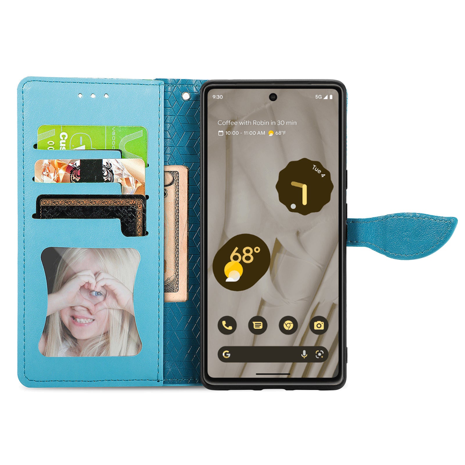For Google Pixel 7a Imprinted Dream Wings Series PU Leather Shockproof Phone Case Stand Wallet Magnetic Clasp Phone Cover
