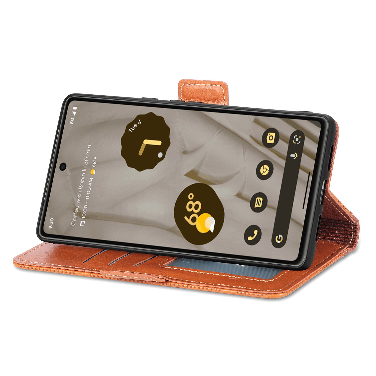 For Google Pixel 7a 5G Imprinted Cross Triangle Shape Phone Protective Case PU Leather Stand Wallet Anti-drop Cover