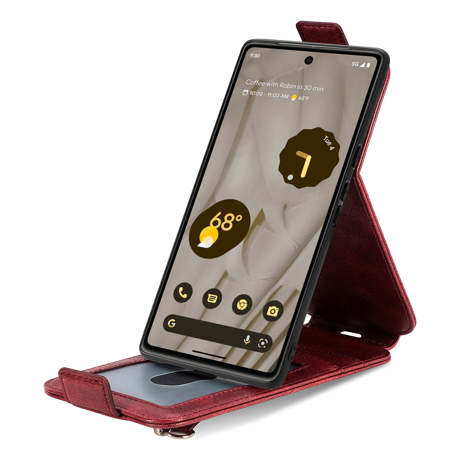 For Google Pixel 7a Full Protection PU Leather Phone Case Anti-drop Vertical Flip Cell Phone Cover with Wallet Stand