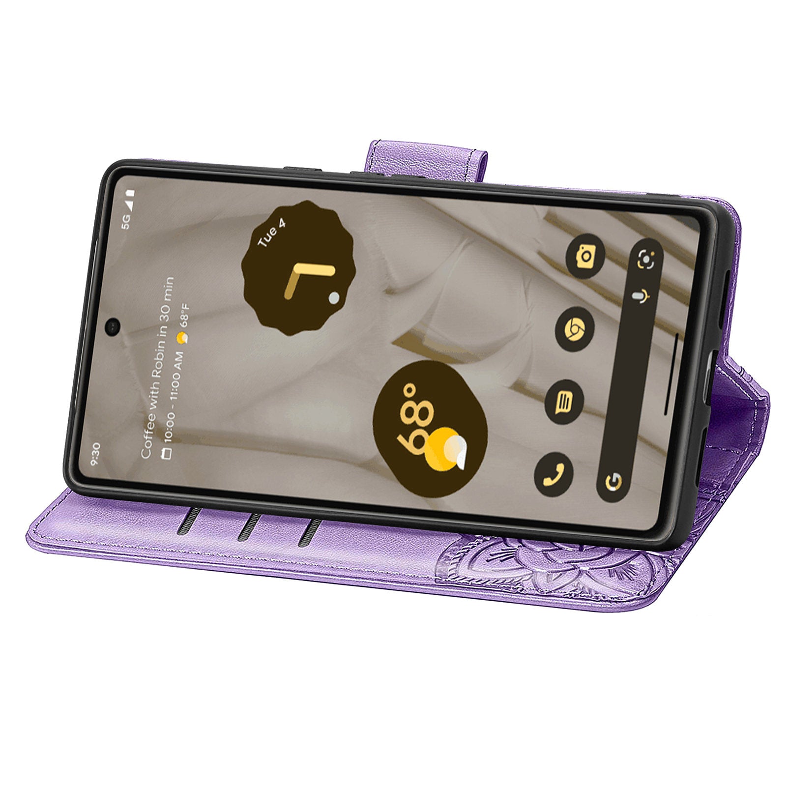 For Google Pixel 7a 5G PU Leather Shockproof Case Imprinted Butterfly Pattern Flip Stand Phone Wallet Cover