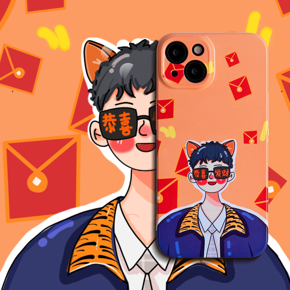 For iPhone 13 6.1 inch Cartoon Pattern Phone Case Anti-scratch Protective Cell Phone Cover