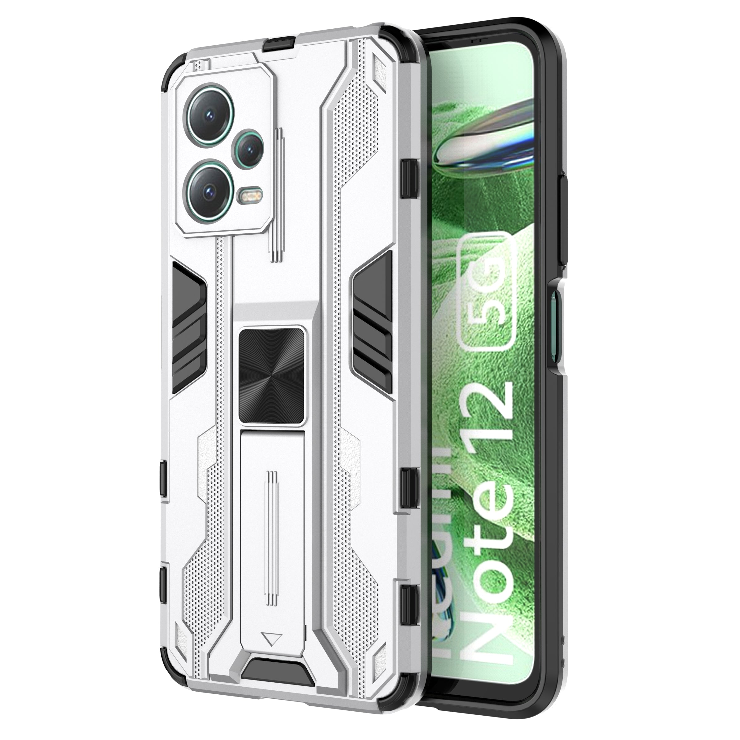 Anti-fall Phone Cover For Xiaomi Redmi Note 12 5G (India) Poco X5 5G Hard PC Soft TPU Protective Phone Case Kickstand
