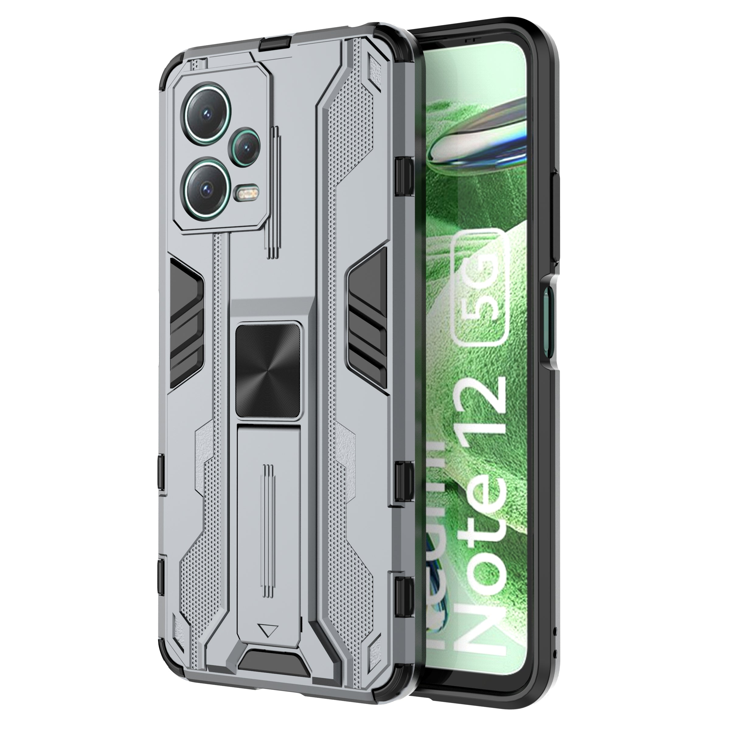 Anti-fall Phone Cover For Xiaomi Redmi Note 12 5G (India) Poco X5 5G Hard PC Soft TPU Protective Phone Case Kickstand