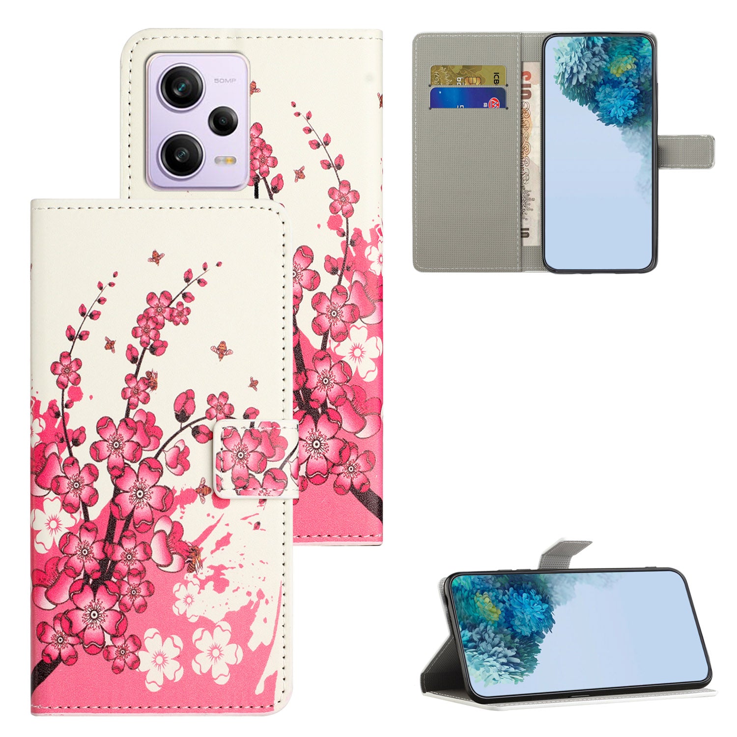Pungtelefonetui til Xiaomi Redmi Note 12 Pro 5G Note 12 Pro Speed ​​5G Poco X5 Pro 5G Mønsterudskrivning PU-læderstandercover
