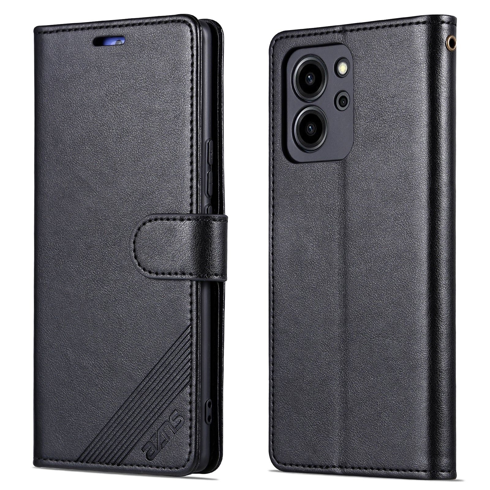 AZNS Protective Phone Case for Honor 80 SE 5G Shockproof PU Leather Phone Cover Wallet Stand