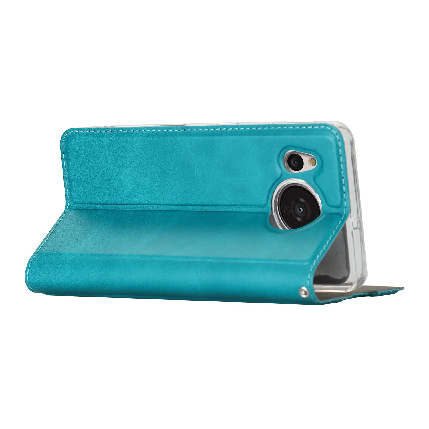 Cell Phone Cover For Sharp Aquos Sense 7 Calf Textured Anti-drop Anti-scratch Phone Case Stand with Card Slot