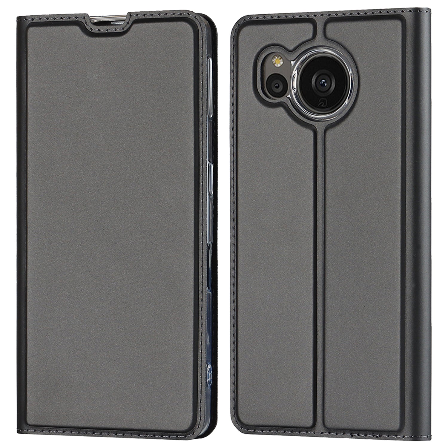 For Sharp Aquos Sense 7 Plus PU Leather Cell Phone Cover Magnetic Anti-drop Phone Case Stand Card Holder