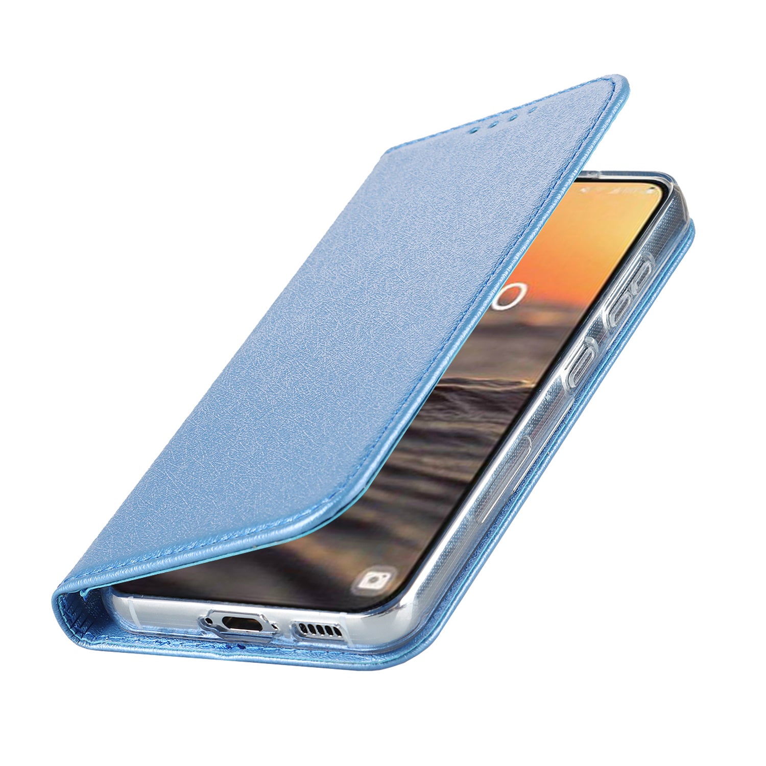 For Samsung Galaxy S23 Shockproof Phone Case PU Leather Silk Texture Phone Cover Wallet Stand with Wrist Strap