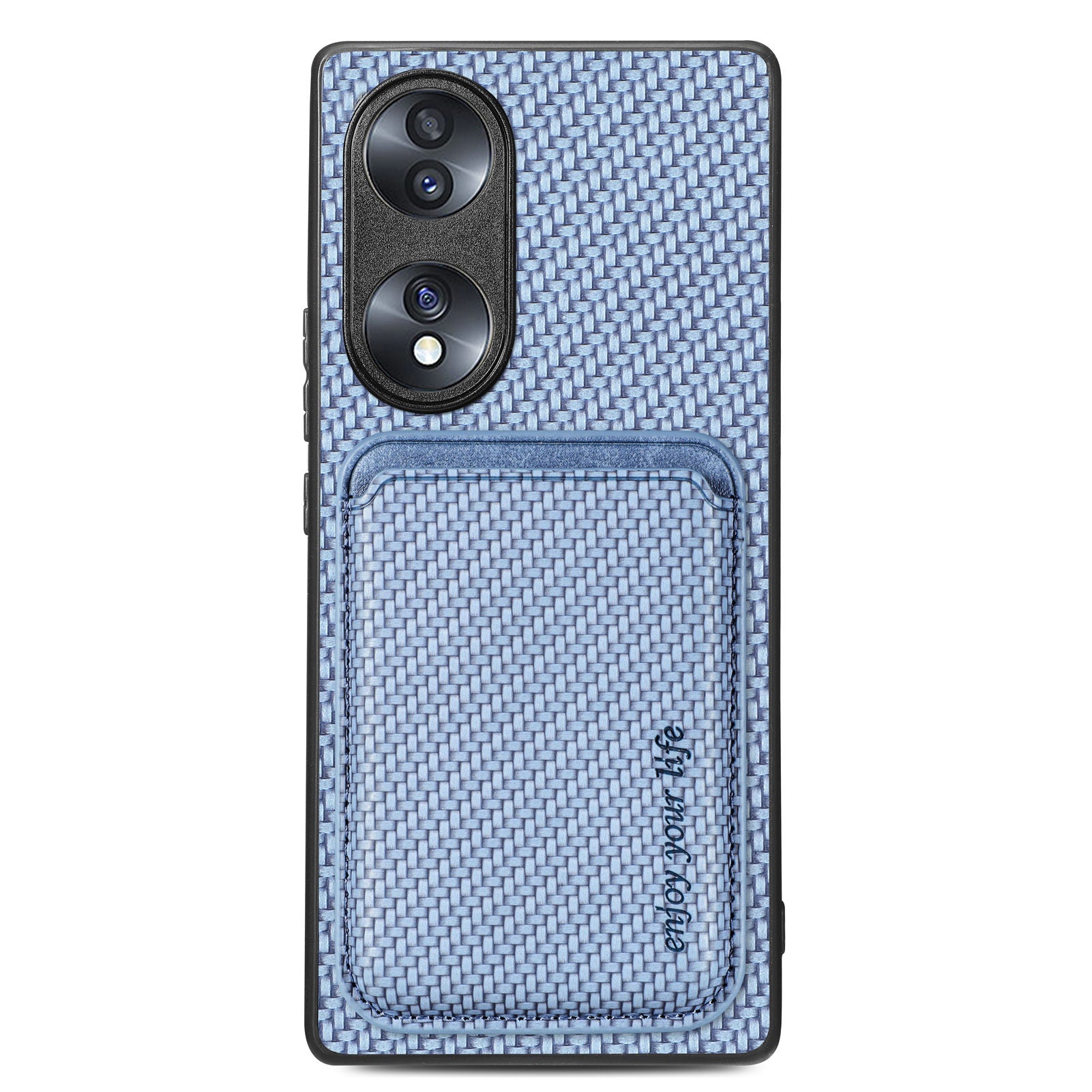 Anti-drop Phone Case For Honor 70 5G Detachable Magnetic Card Holder Carbon Fiber Texture Cell Phone Cover