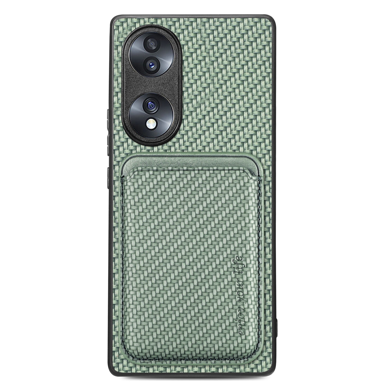 Anti-drop Phone Case For Honor 70 5G Detachable Magnetic Card Holder Carbon Fiber Texture Cell Phone Cover