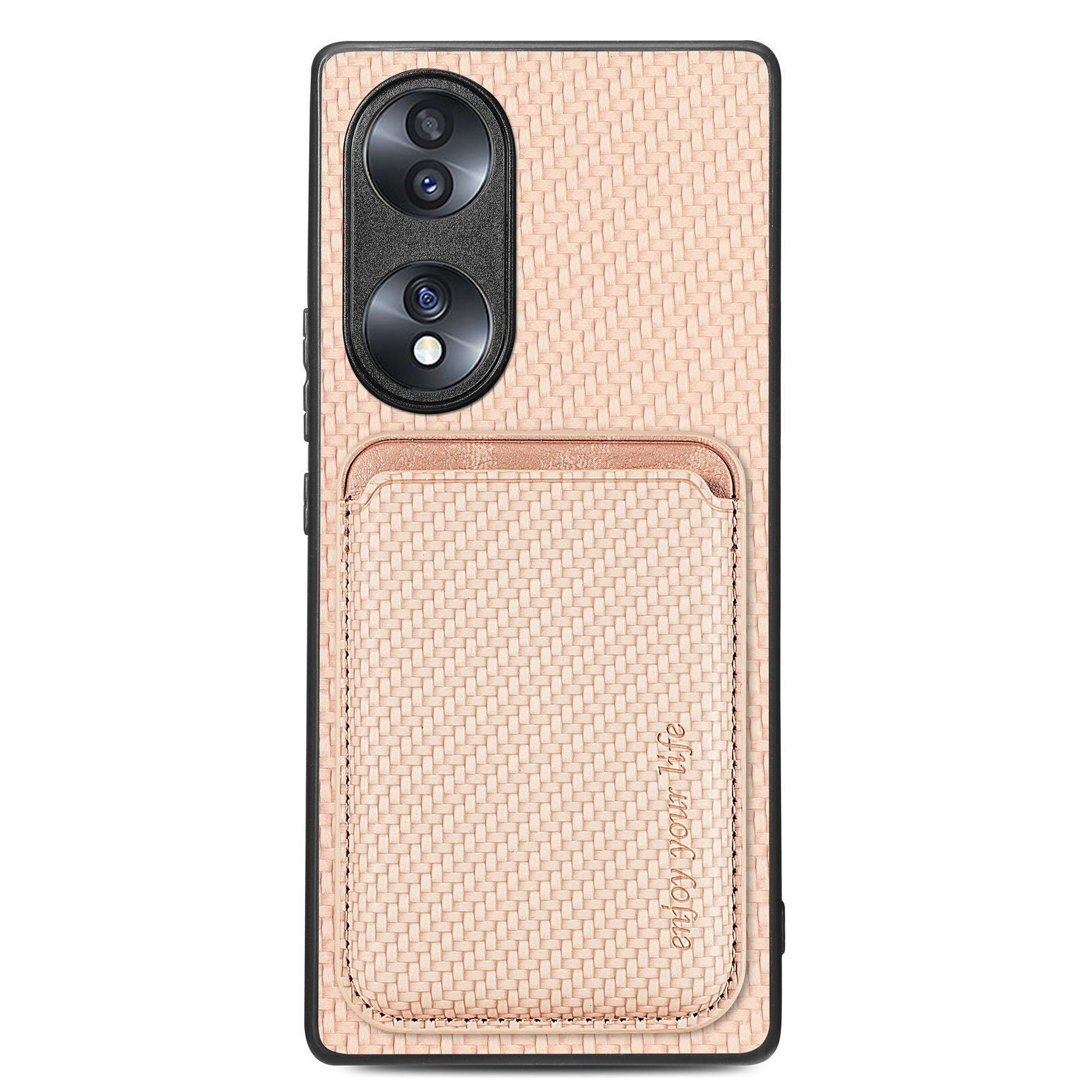 Anti-drop Phone Case For Honor 70 5G Detachable Magnetic Card Holder Carbon Fiber Texture Cell Phone Cover