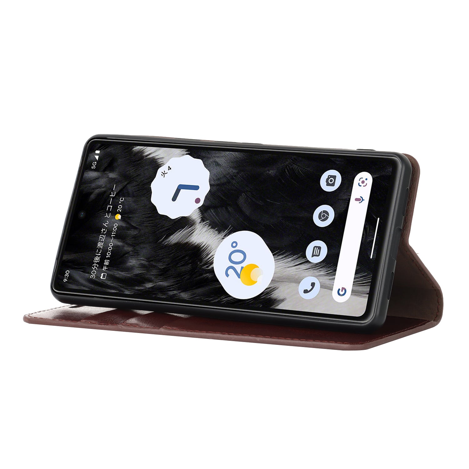 Genuine Leather Phone Cover For Google Pixel 7a Crazy Horse Texture Magnetic Anti-drop Phone Case with Stand Wallet