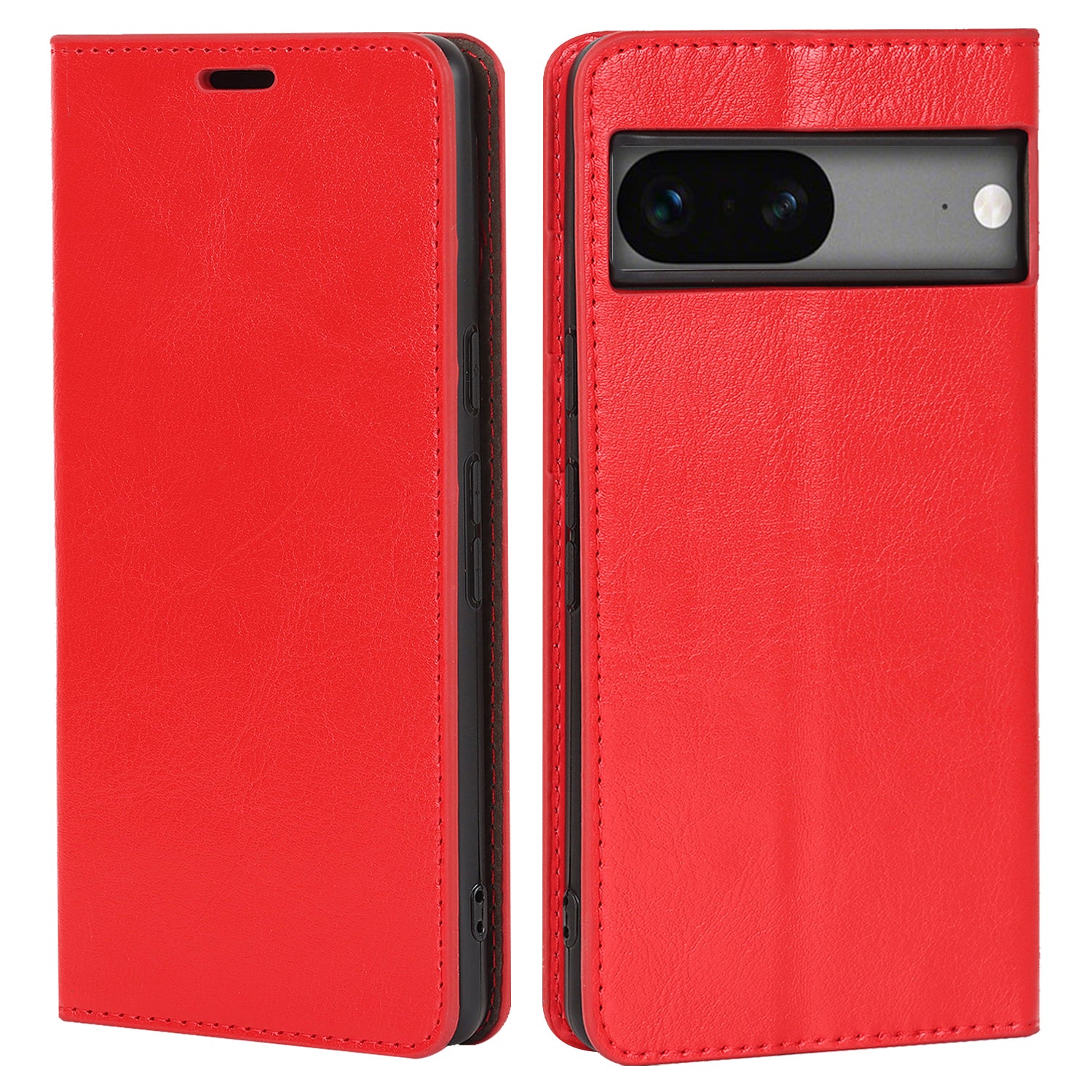 Genuine Leather Phone Cover For Google Pixel 7a Crazy Horse Texture Magnetic Anti-drop Phone Case with Stand Wallet
