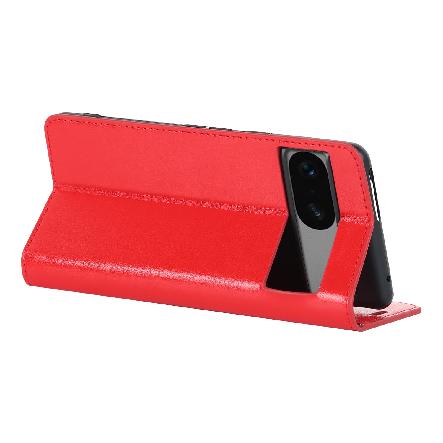 Genuine Leather Phone Cover For Google Pixel 7a Crazy Horse Texture Magnetic Anti-drop Phone Case with Stand Wallet