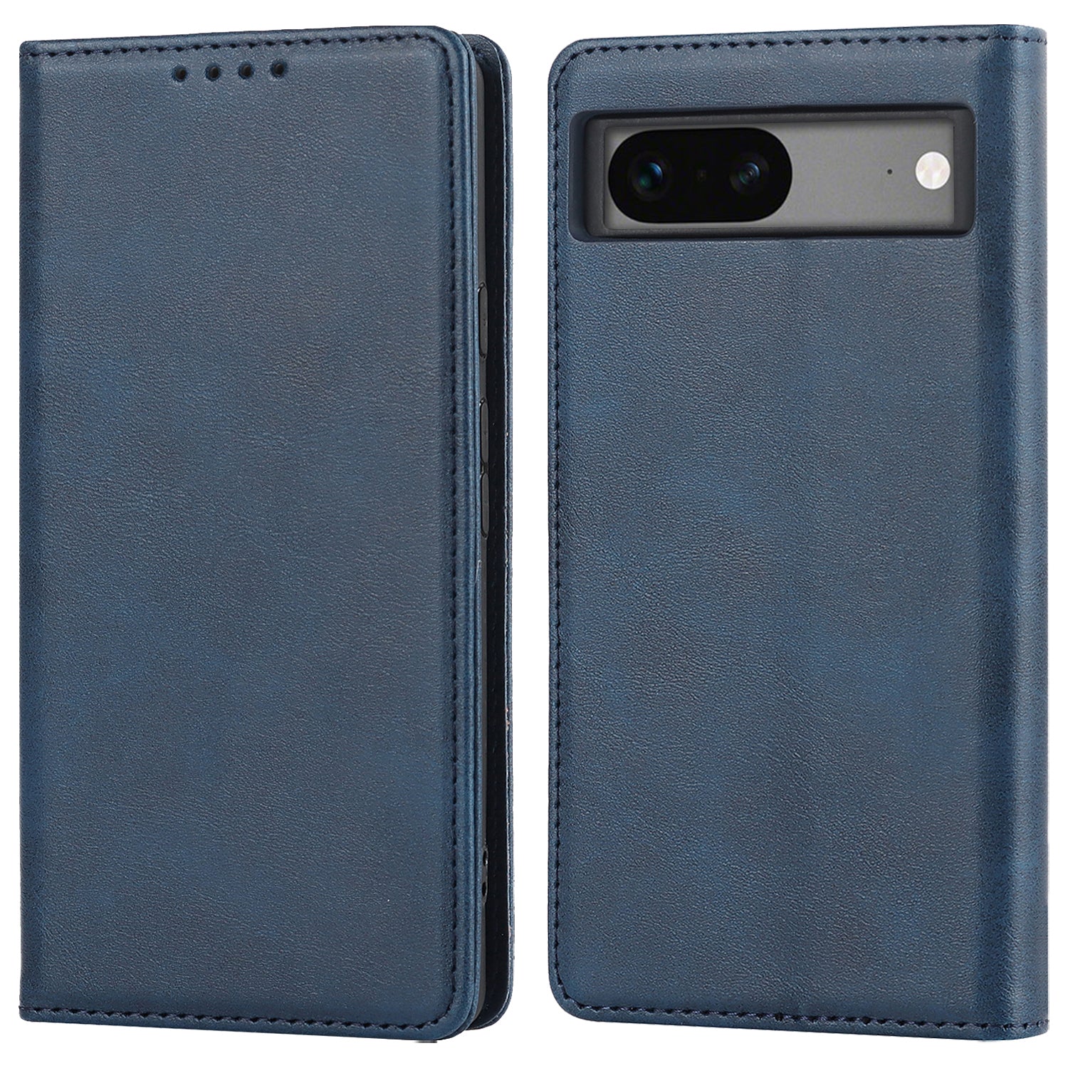 For Google Pixel 7a Anti-drop Phone Cover Calf Texture PU Leather Protective Phone Case with Stand Wallet