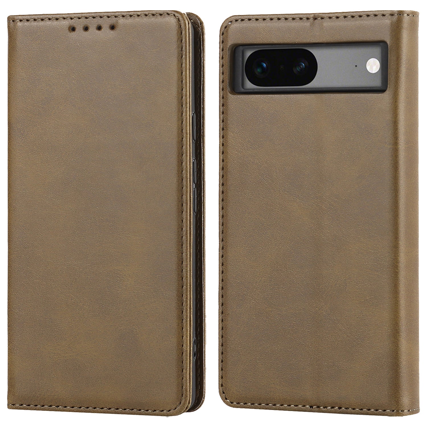 For Google Pixel 7a Anti-drop Phone Cover Calf Texture PU Leather Protective Phone Case with Stand Wallet