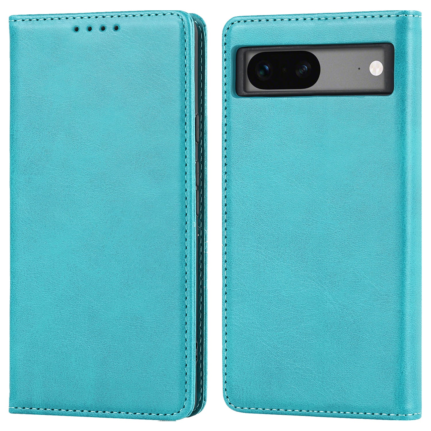 For Google Pixel 7a Anti-drop Phone Cover Calf Texture PU Leather Protective Phone Case with Stand Wallet