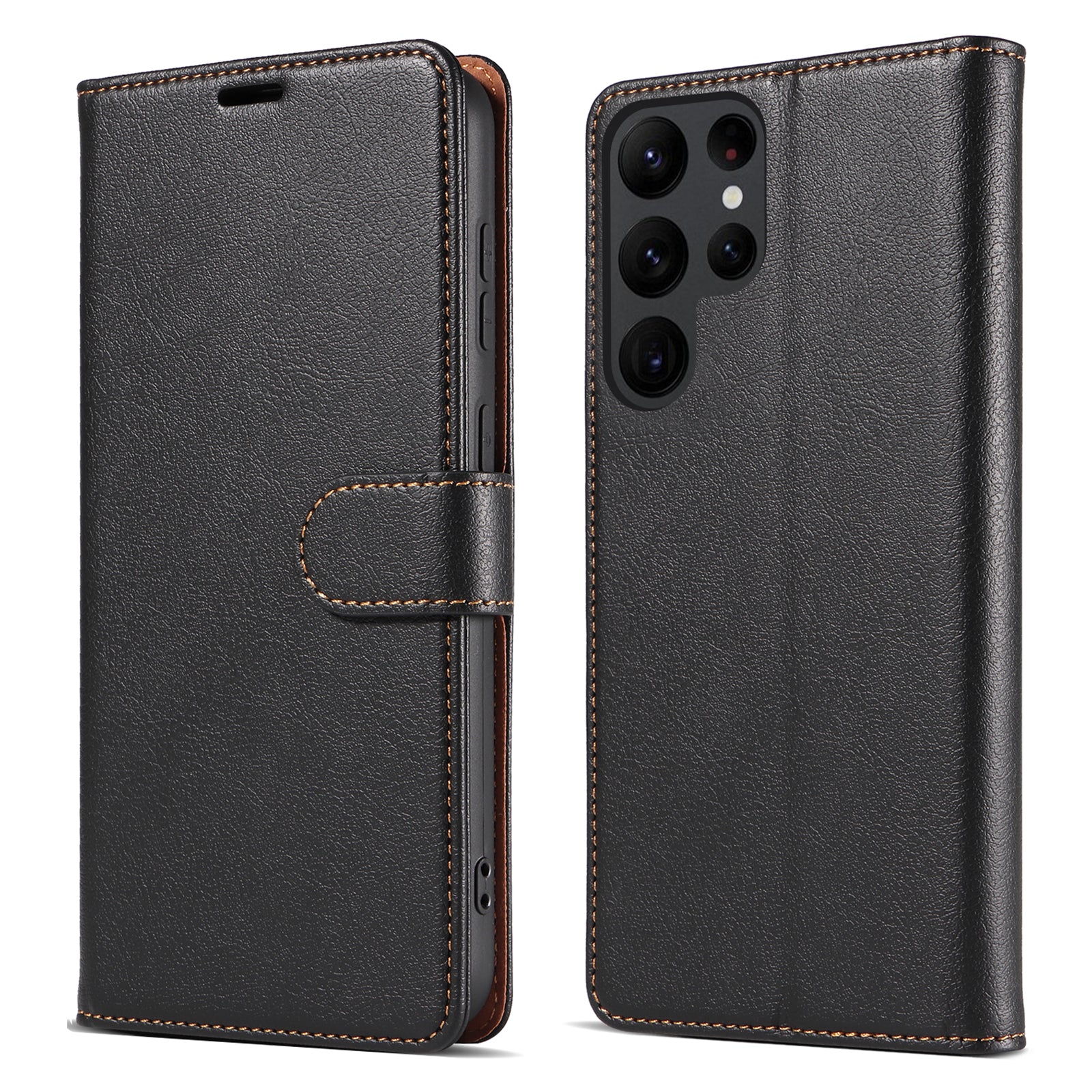 Shockproof Phone Case for Samsung Galaxy S22 Ultra 5G PU Leather RFID Blocking Phone Cover with Wallet Stand