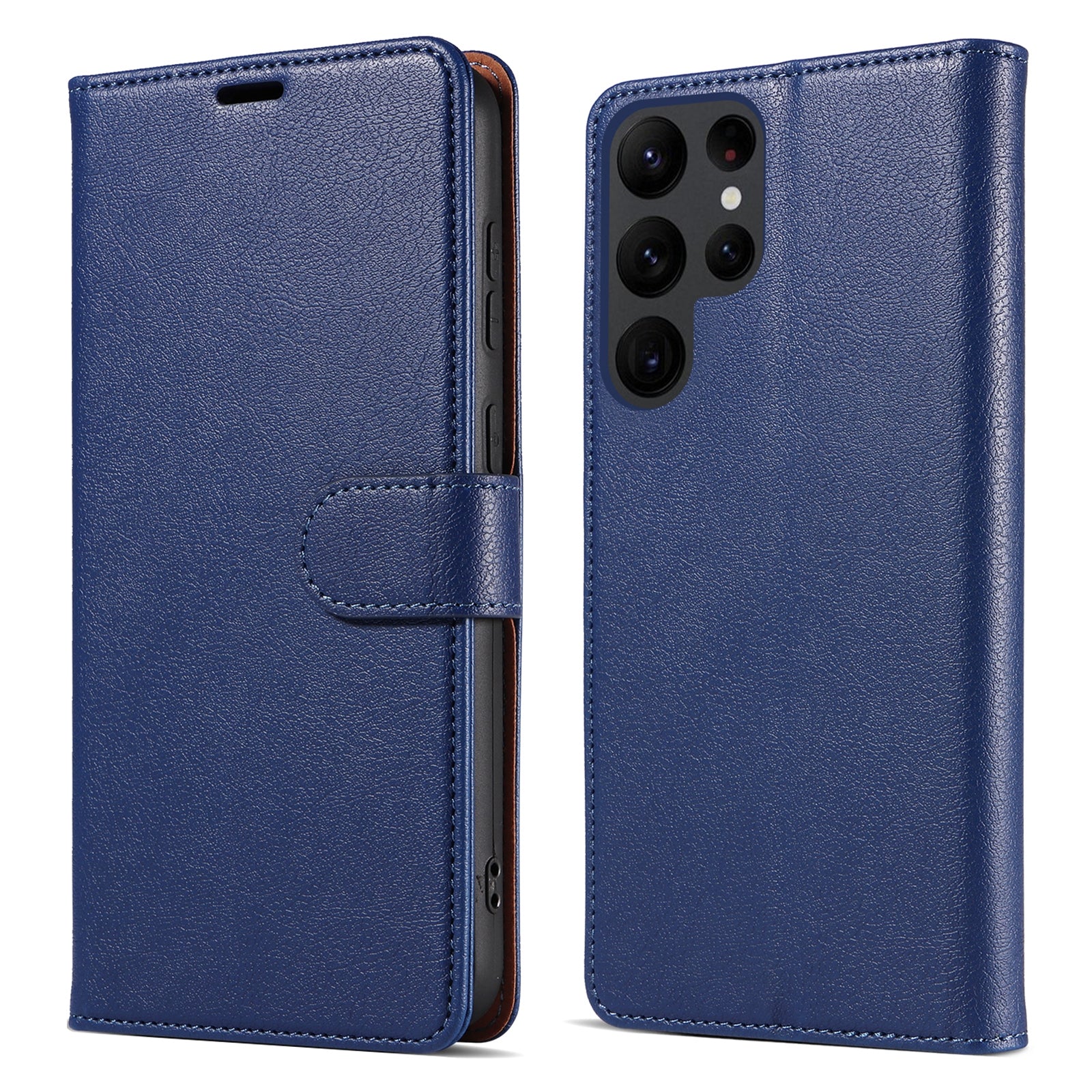 Shockproof Phone Case for Samsung Galaxy S22 Ultra 5G PU Leather RFID Blocking Phone Cover with Wallet Stand