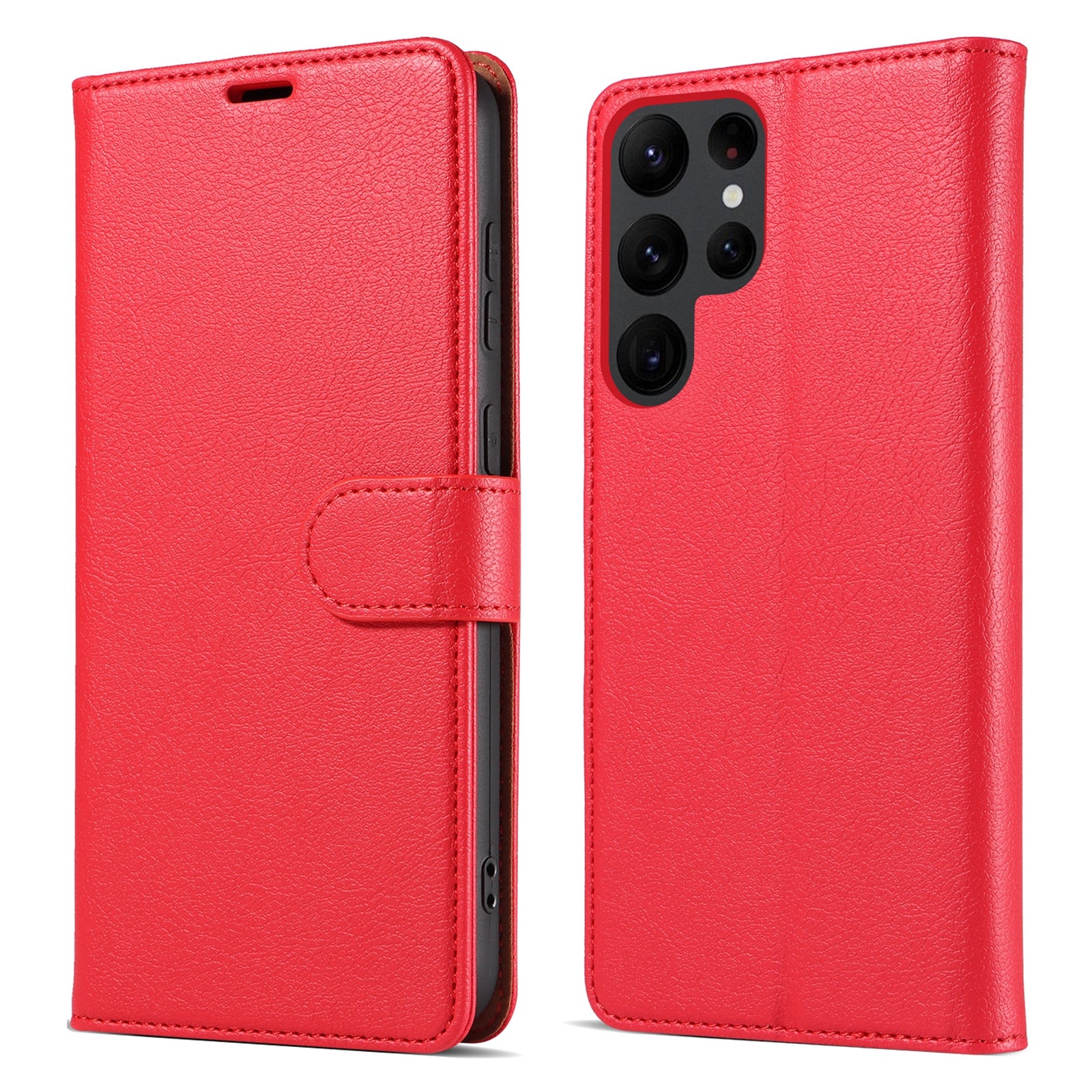 Shockproof Phone Case for Samsung Galaxy S22 Ultra 5G PU Leather RFID Blocking Phone Cover with Wallet Stand