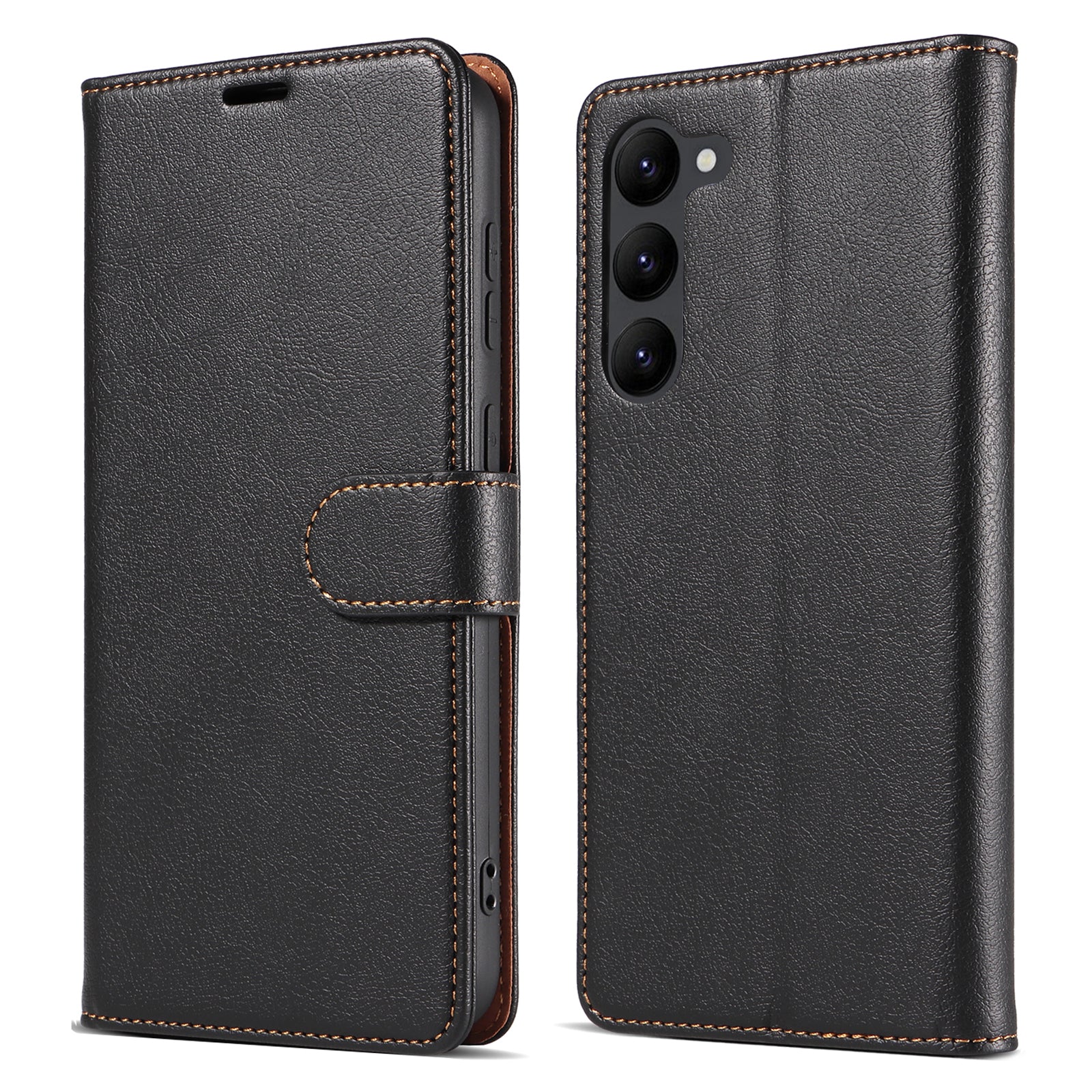 PU Leather Phone Case for Samsung Galaxy S22 5G RFID Blocking Full Protection Phone Cover with Stand Wallet
