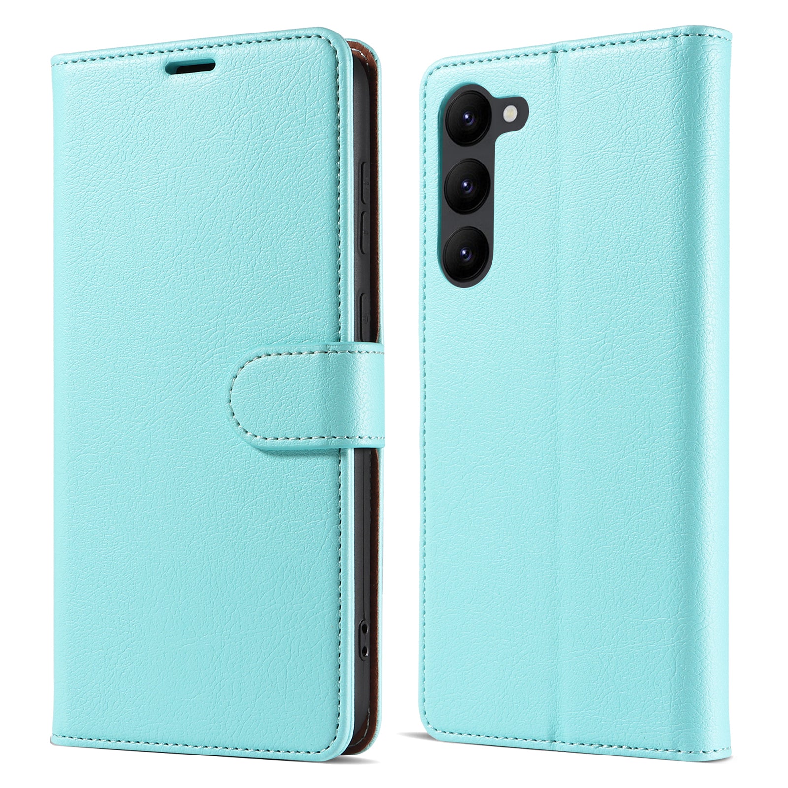 PU Leather Phone Case for Samsung Galaxy S22 5G RFID Blocking Full Protection Phone Cover with Stand Wallet