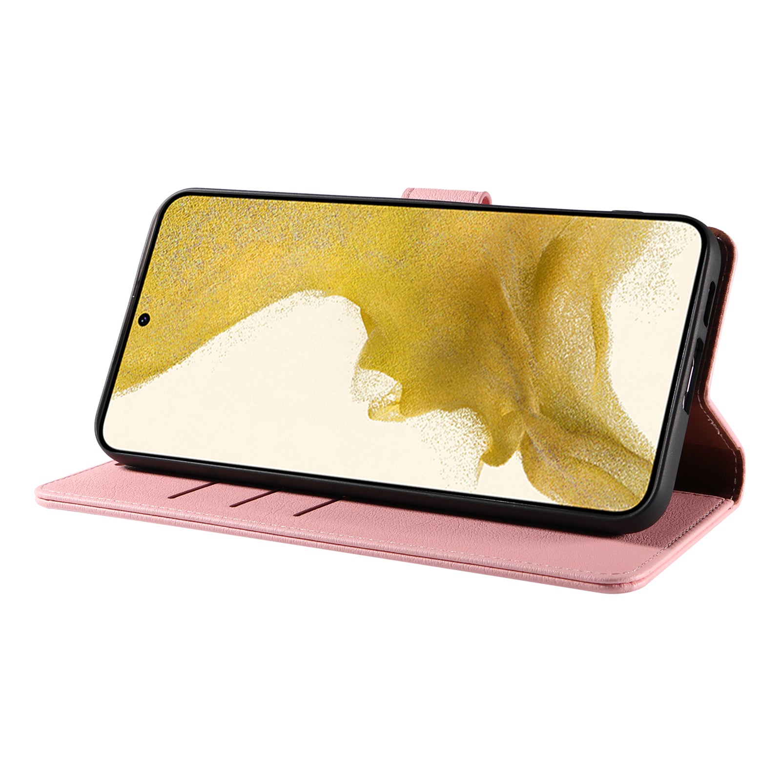 PU Leather Phone Case for Samsung Galaxy S22 5G RFID Blocking Full Protection Phone Cover with Stand Wallet