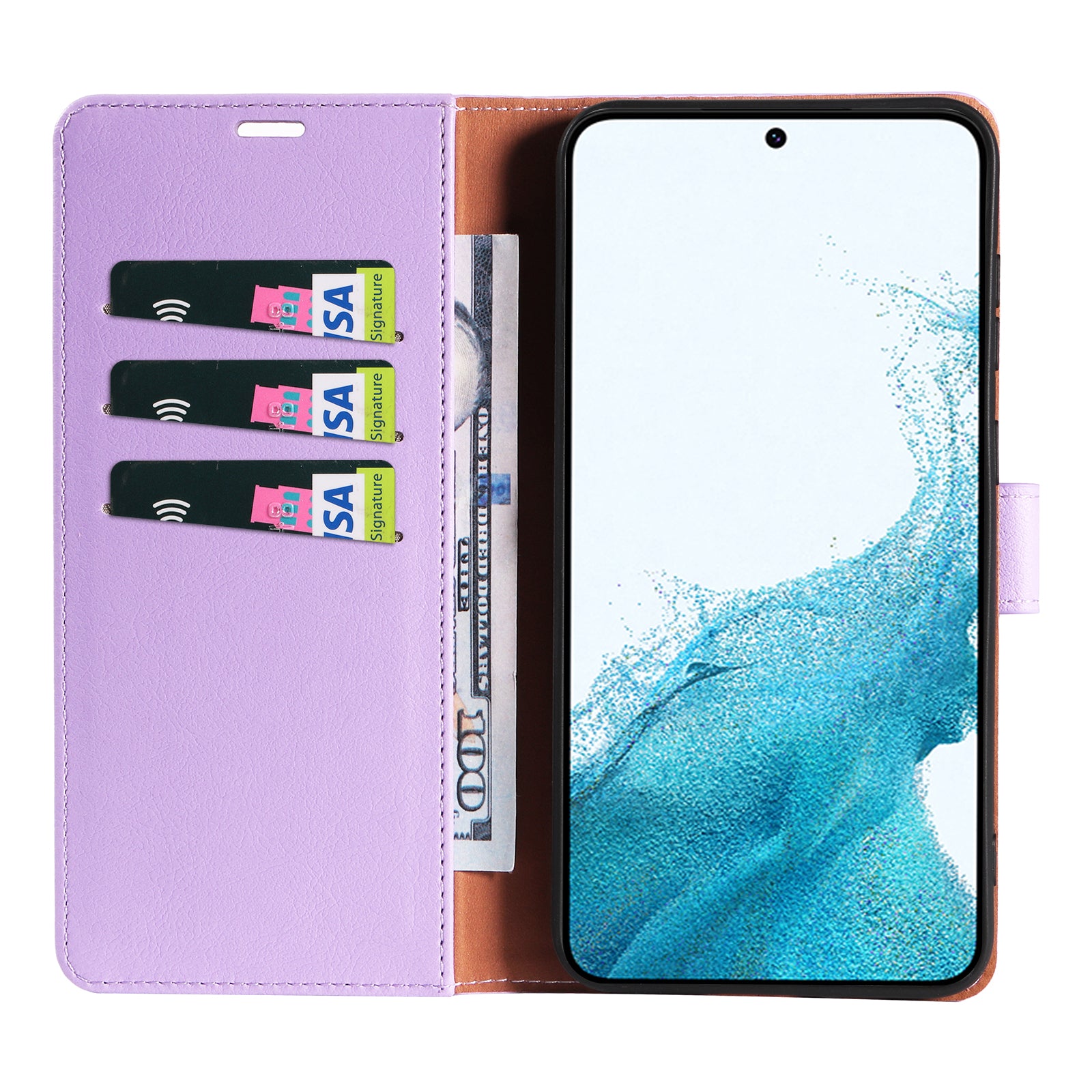 PU Leather Phone Case for Samsung Galaxy S23 Wallet RFID Blocking Stand Magnetic Closure Phone Cover