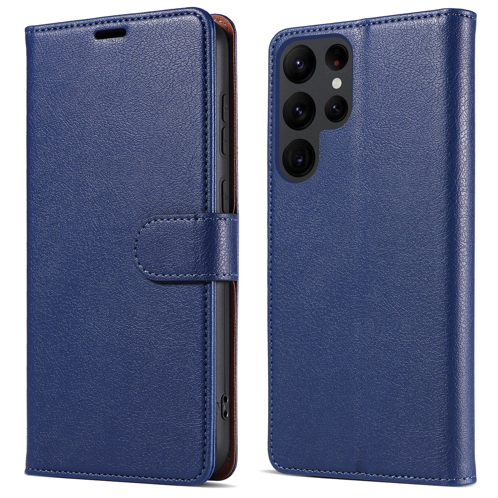 PU Leather Case for Samsung Galaxy S23 Ultra RFID Blocking Stand Wallet Anti-fall Magnetic Closure Phone Cover