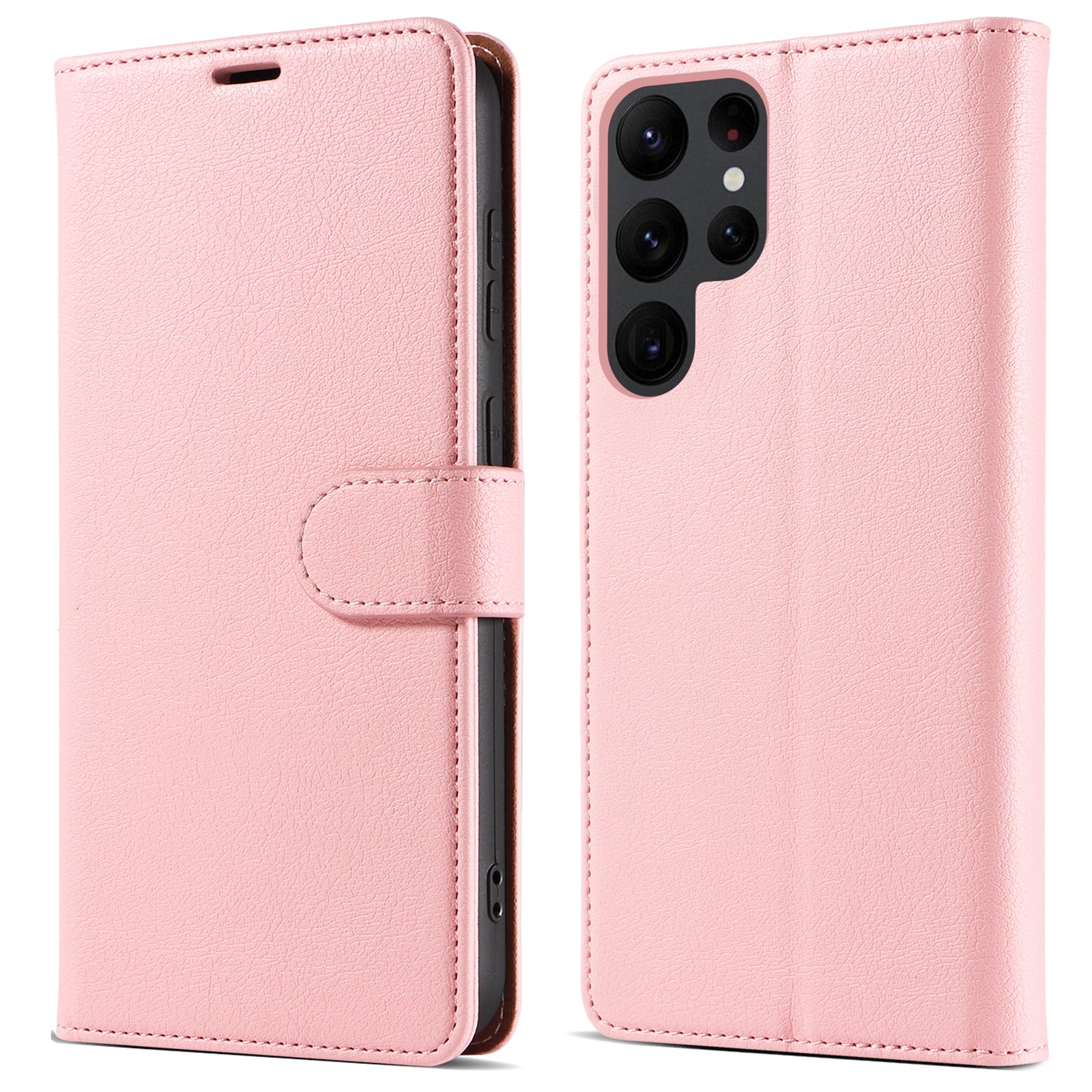PU Leather Case for Samsung Galaxy S23 Ultra RFID Blocking Stand Wallet Anti-fall Magnetic Closure Phone Cover
