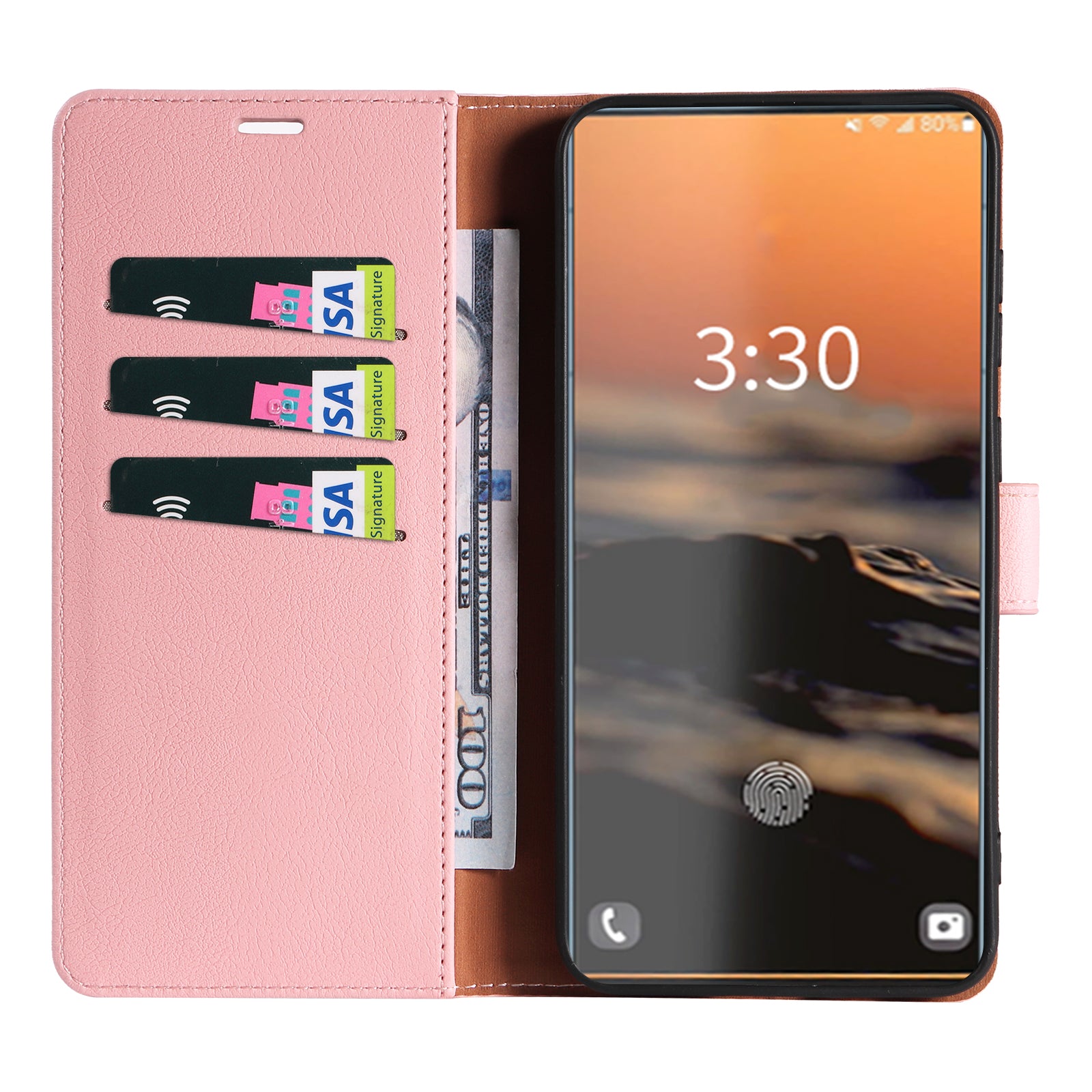 PU Leather Case for Samsung Galaxy S23 Ultra RFID Blocking Stand Wallet Anti-fall Magnetic Closure Phone Cover