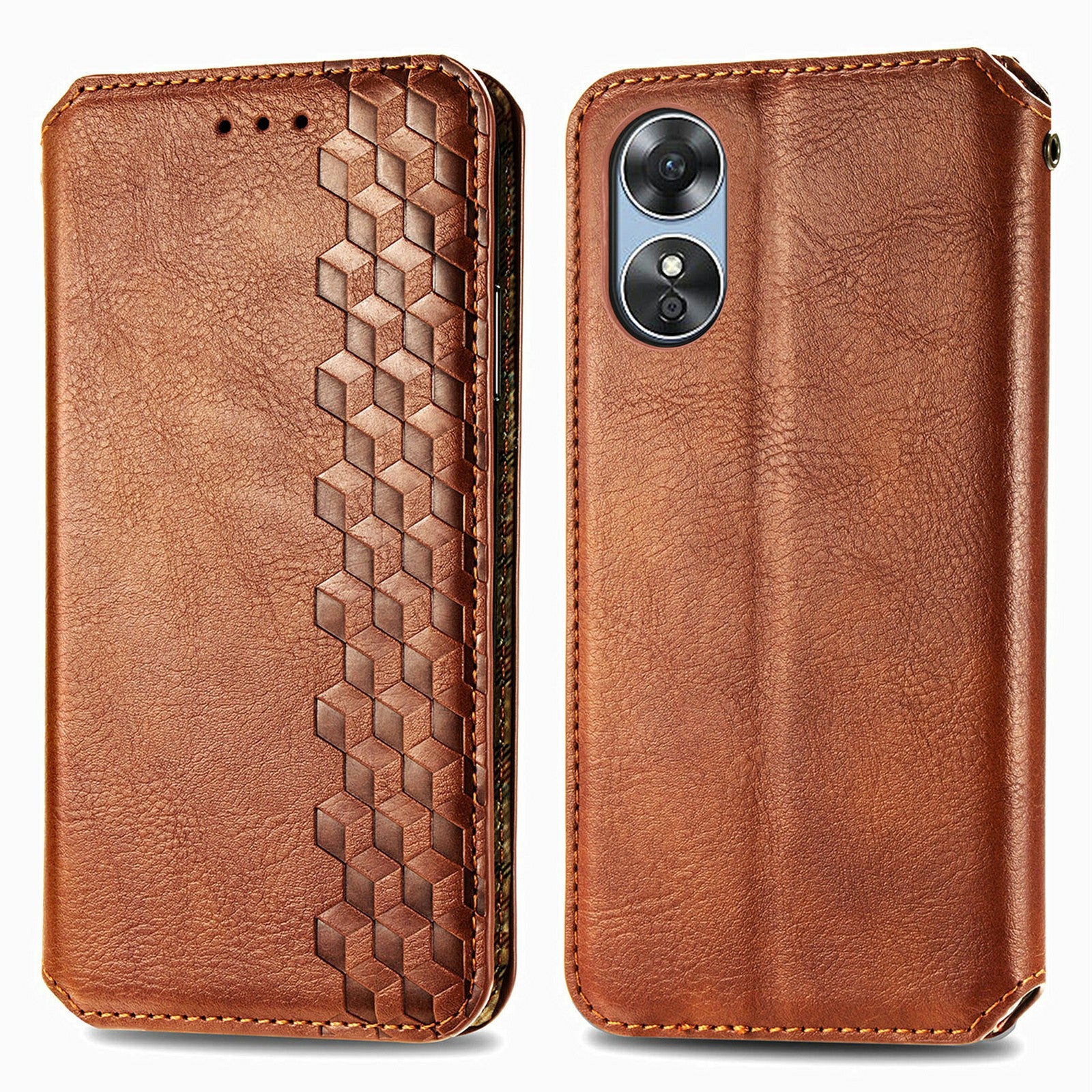 For Oppo A17 4G A17k 4G Shockproof Phone Case Magnetic Flip Leather Case Anti-scratch Cell Phone Cover with Stand Wallet
