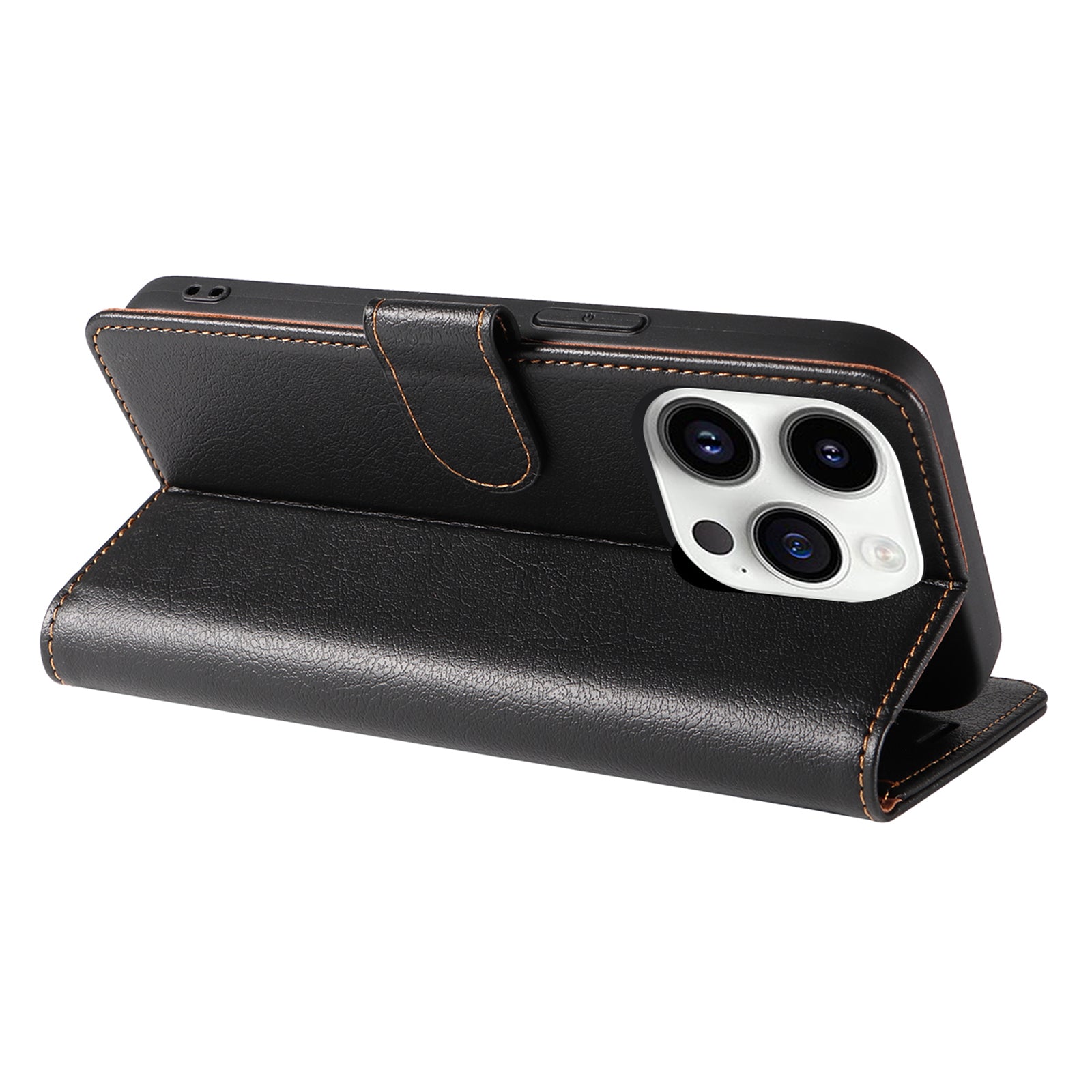 PU Leather Case for iPhone 14 Pro RFID Blocking Stand Wallet Shockproof Magnetic Closure Phone Cover
