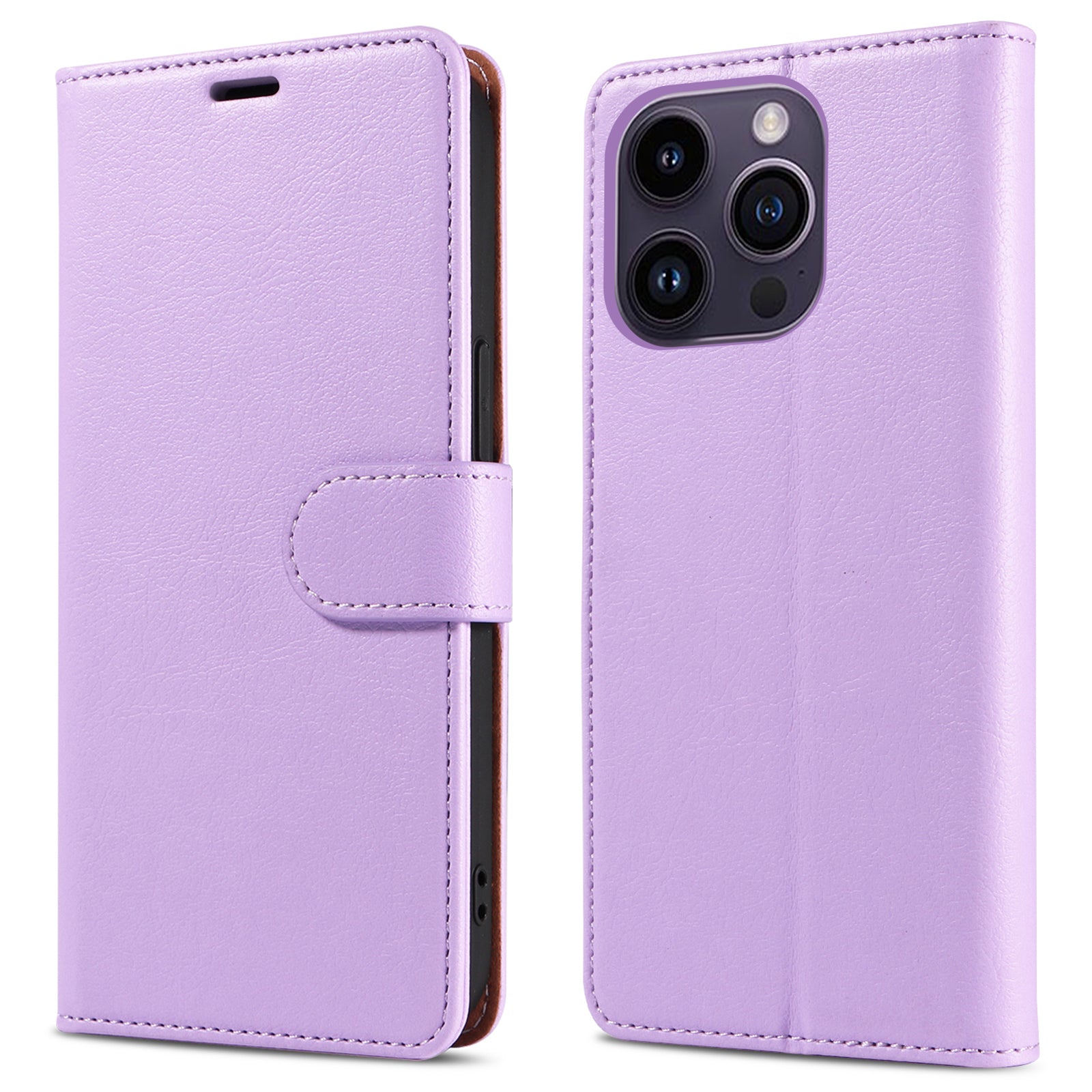 PU Leather Case for iPhone 14 Pro Max, RFID Blocking Stand Wallet Drop Resistant Magnetic Closure Phone Cover - Red