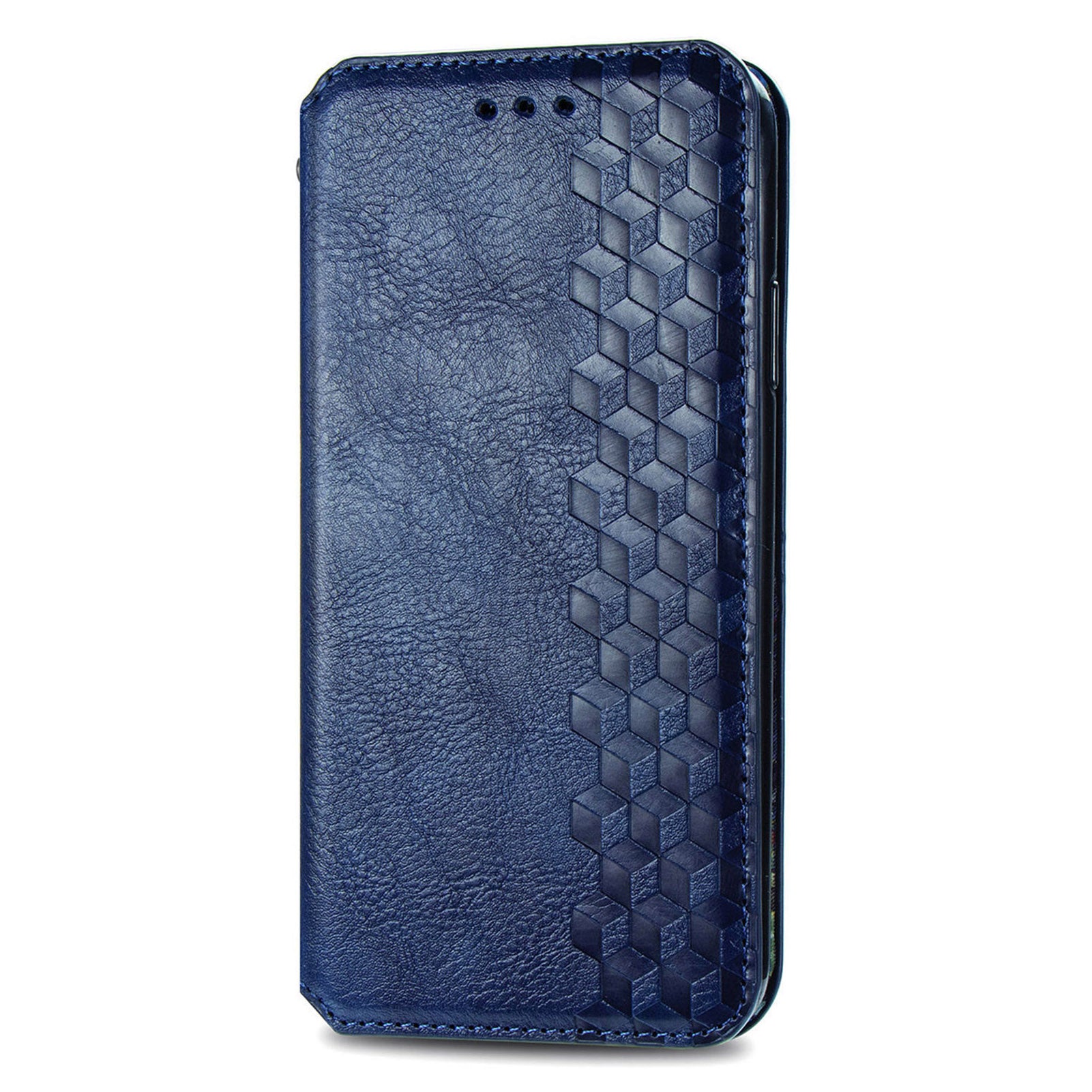 For Oppo A57 4G Imprinting Rhombus Magnetic Auto-Absorbed Flip Leather Phone Case Stand Wallet Anti-drop Cover