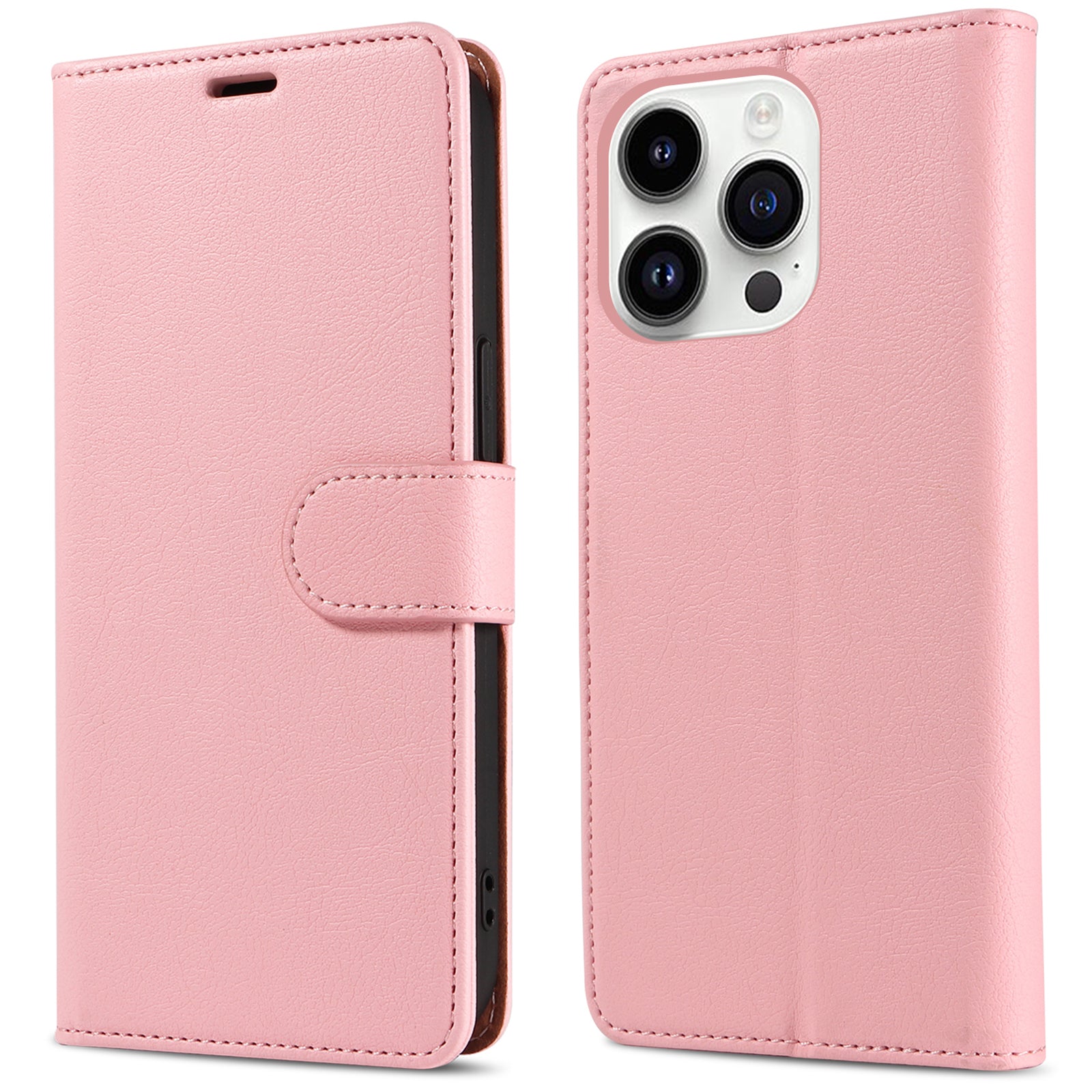 PU Leather Case for iPhone 13 Pro Max 6.7 inch RFID Blocking Stand Wallet Anti-collision Magnetic Closure Phone Cover
