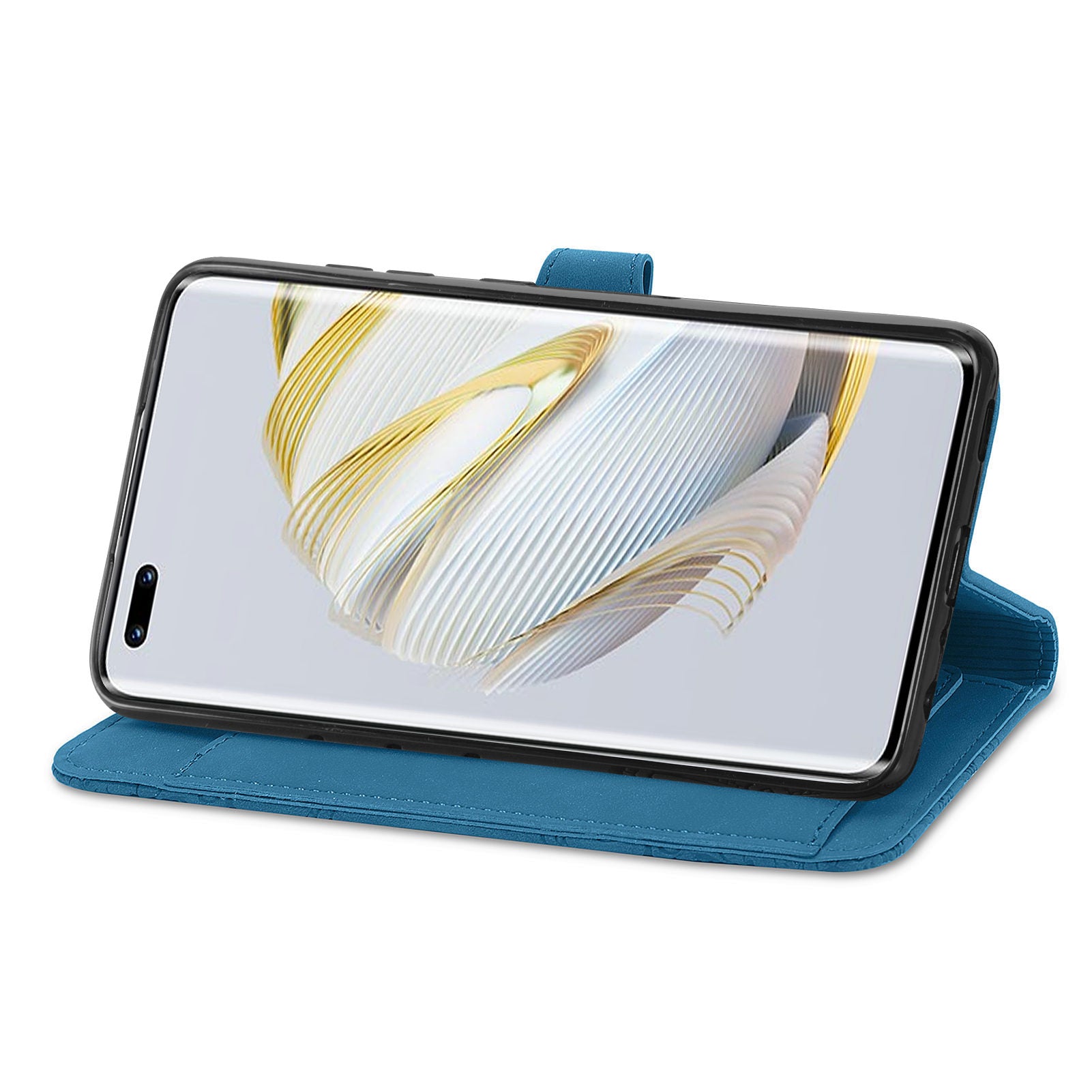 Pro Huawei nova 10 Pro 4G květinový vzor s potiskem PU kůže obal na mobil zip kapsa design stojánek pouzdro na peněženku